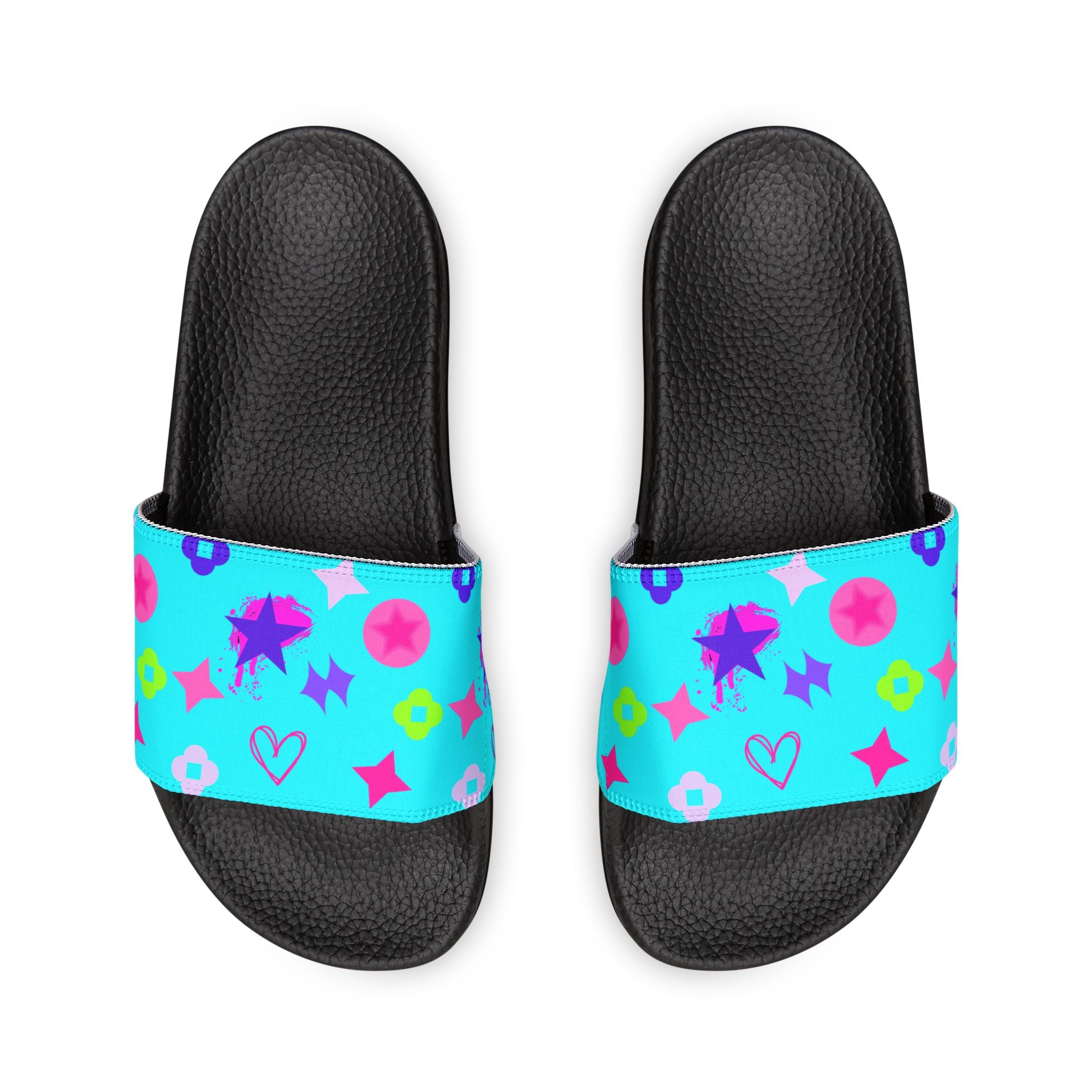 Copy of Women Slide Sandals —   Removable- White Striped Strap Slides
