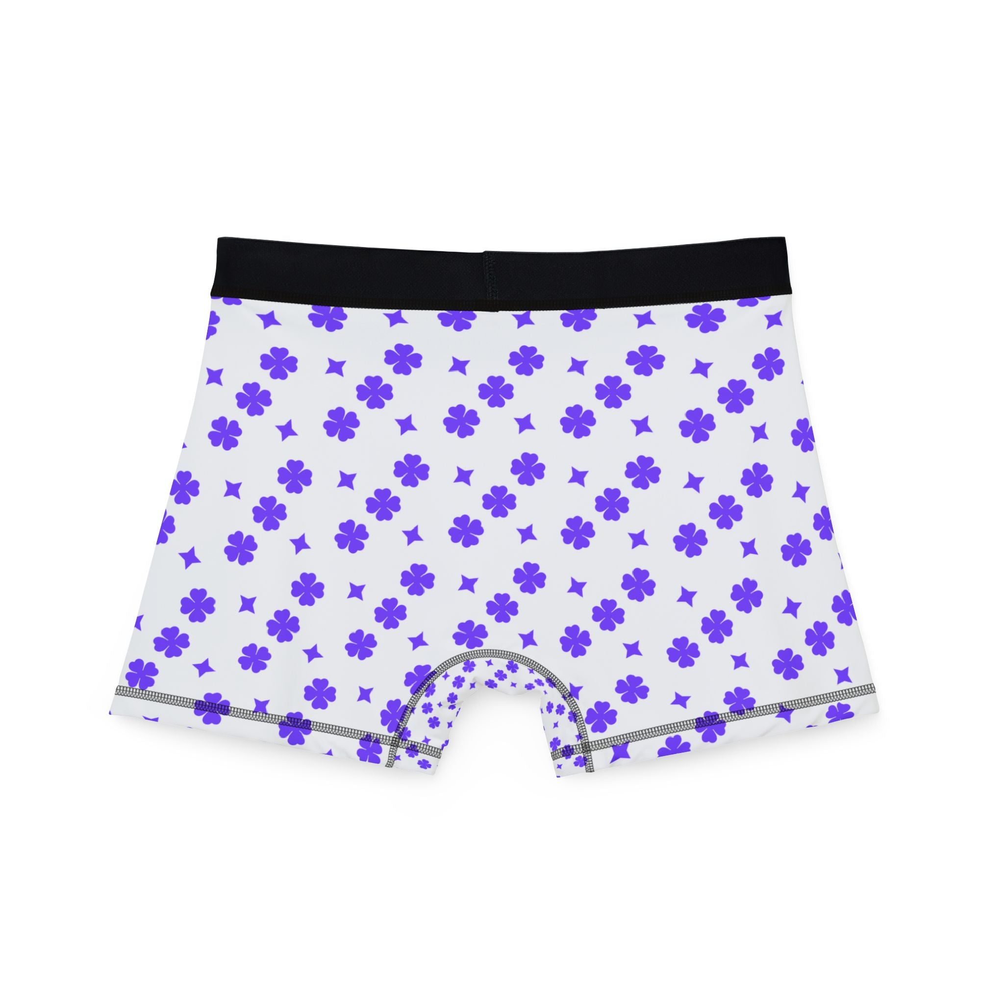 Purple Floral Boxer Briefs - Men's All-Over Print Comfortable Underwear