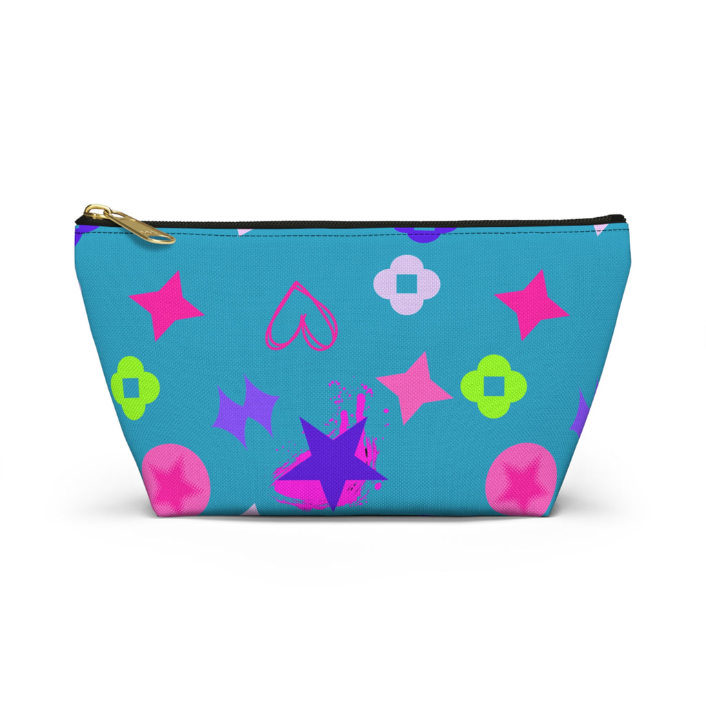 Star & Blue Accessory Pouch — Pink & Purple Makeup Bag