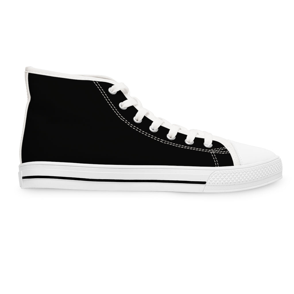 Classic Black High-Top Sneakers — Women's Casual Canvas Shoes