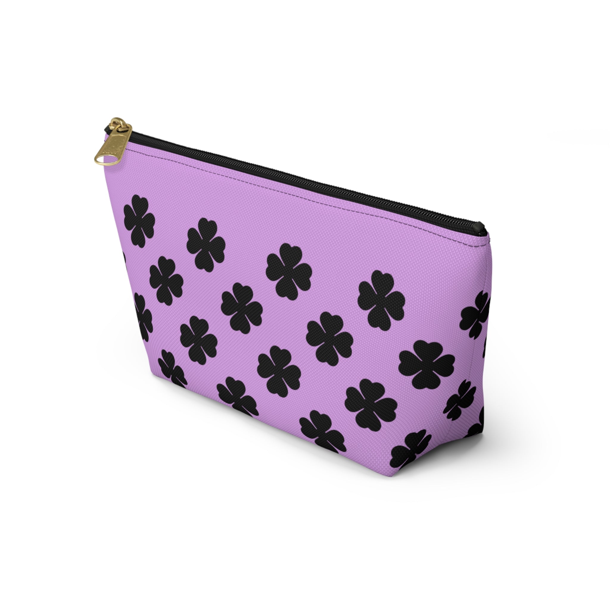 Black Clover Pattern Accessory Makeup & Travel Organizer Purple
