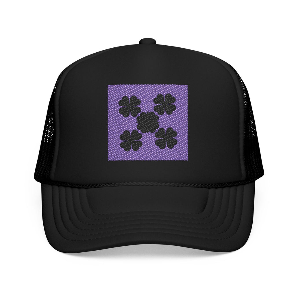 Purple Embroidered Clover Hat
