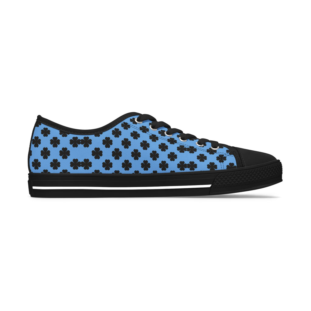 Low Top Sneakers — Blue Pattern Casual Shoes