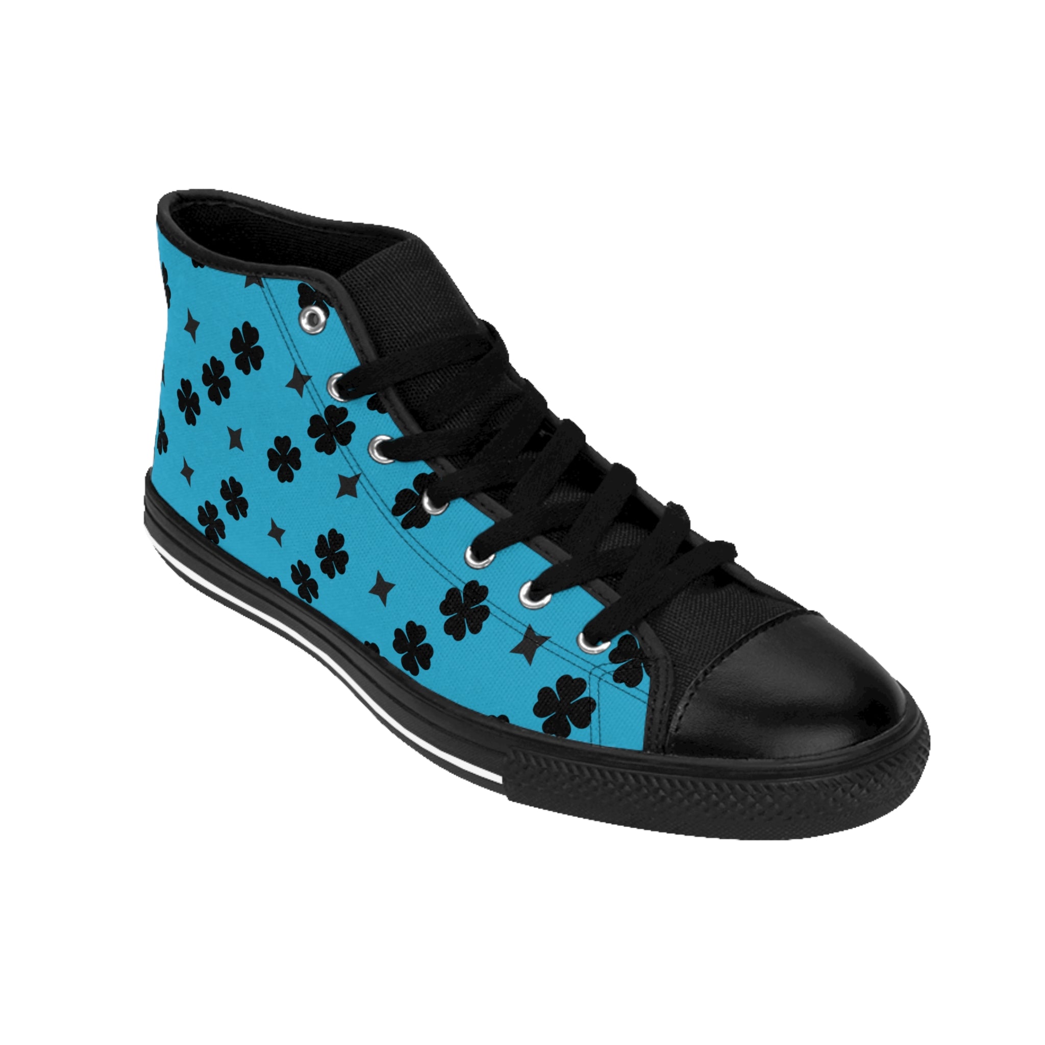 Men Classic Black Stars Sneakers On Top BLue Bottoms