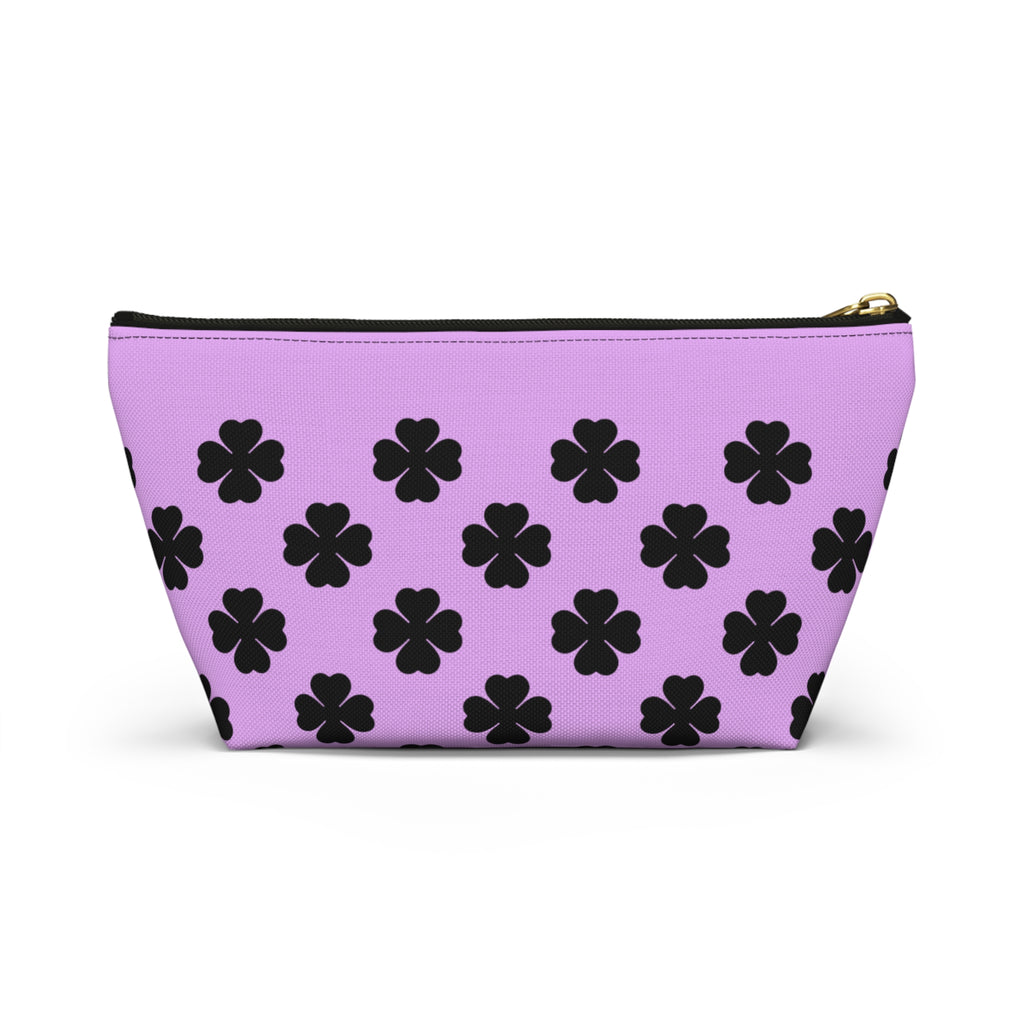 Black Clover Pattern Accessory Makeup & Travel Organizer Purple