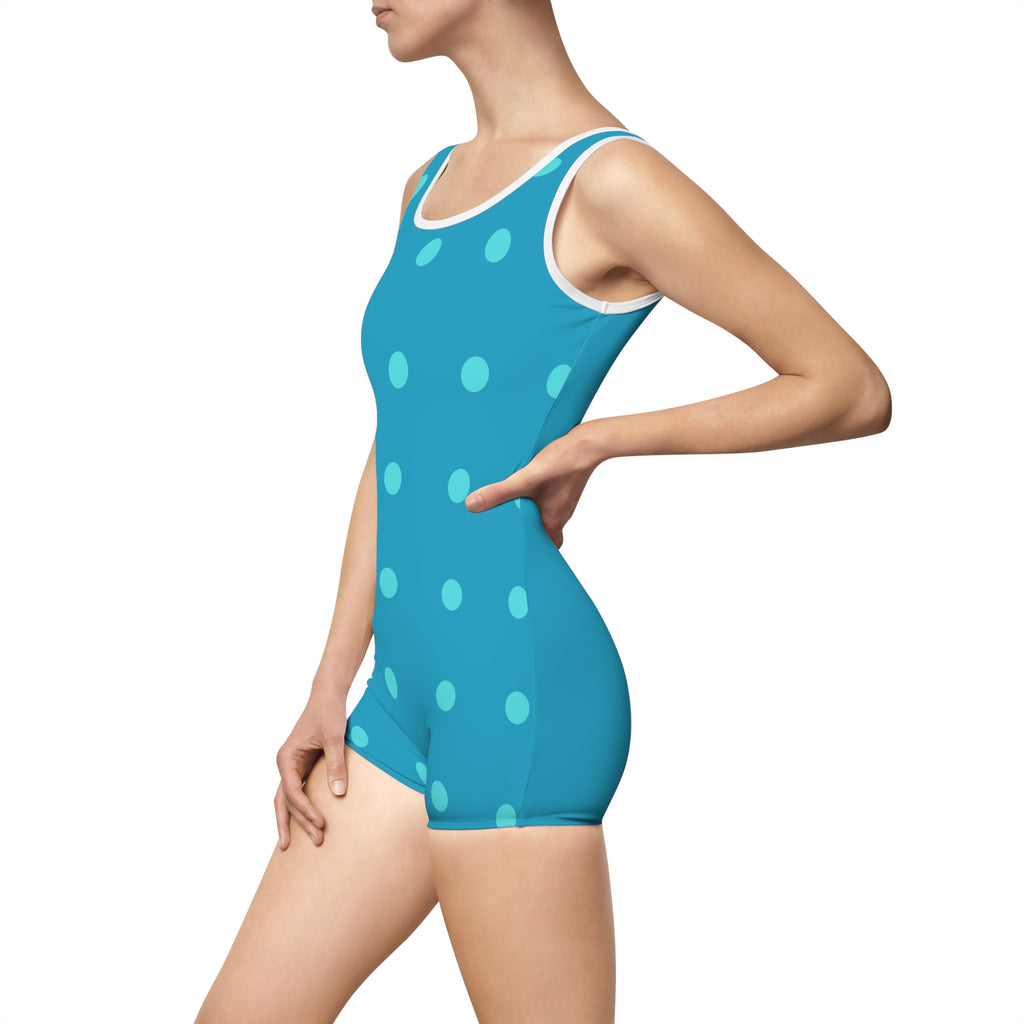 Vintage Lite BlueOne-Piece Swimsuit — Retro