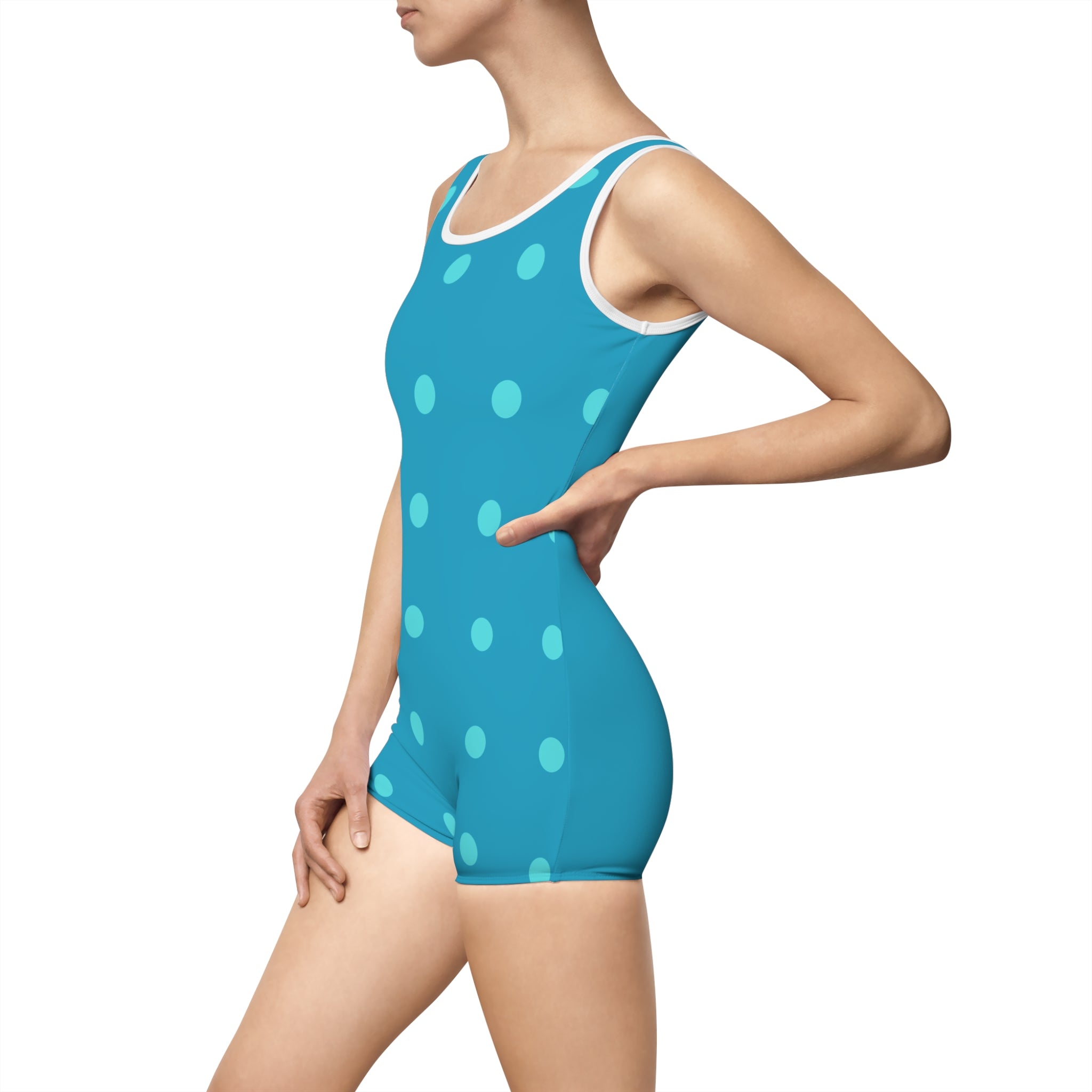 Vintage Lite BlueOne-Piece Swimsuit — Retro