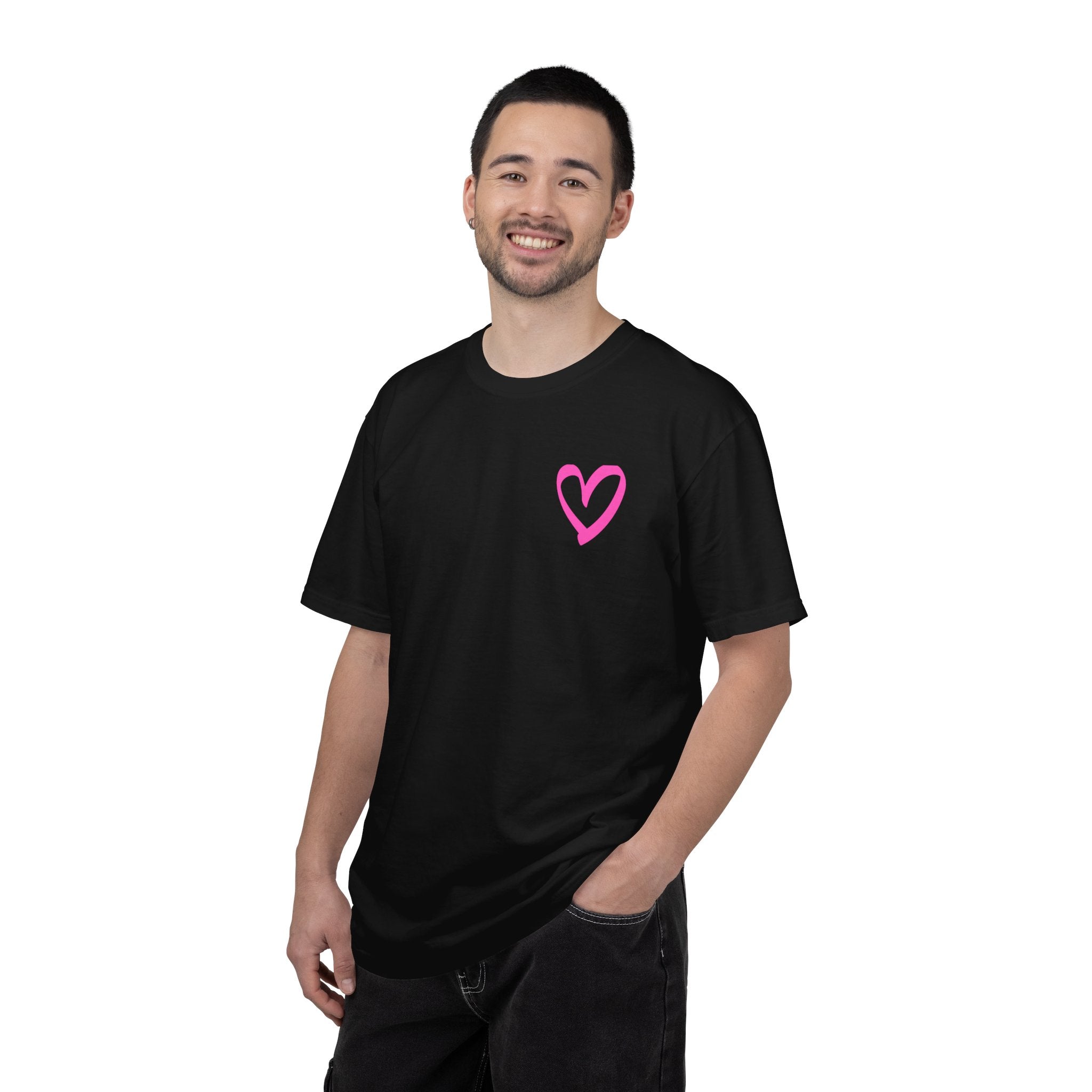 Unisex  Pink Love T-Shirt Black
