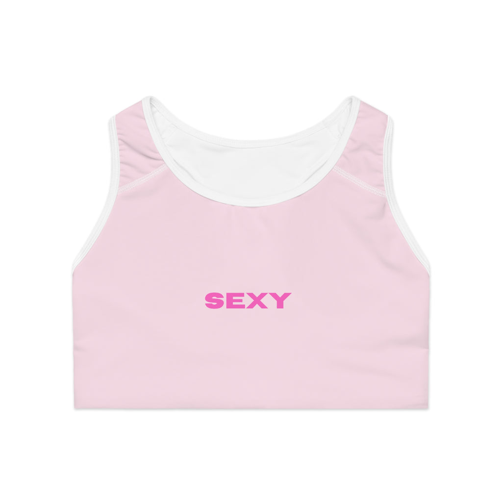 'SEXY' Pink Sports Bra — Bold Activewear Crop Top
