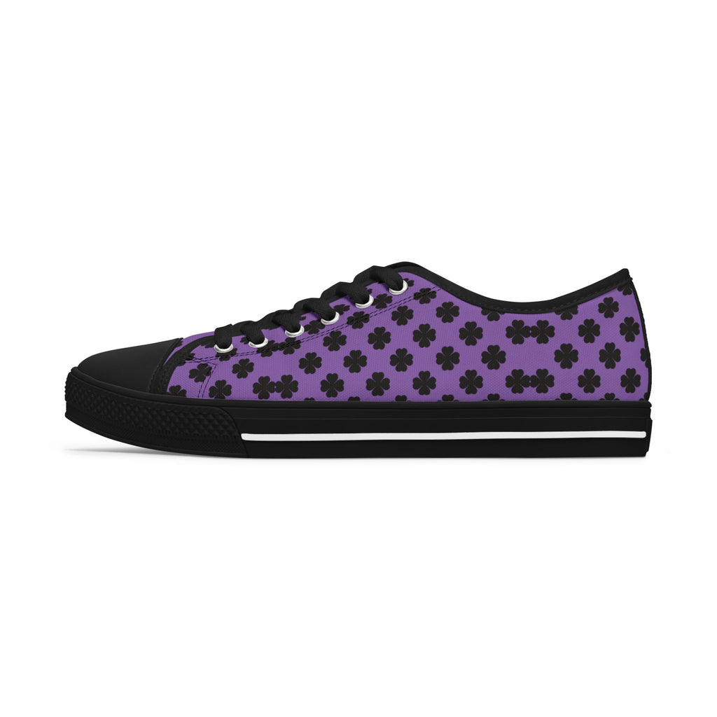 Low Top Sneakers — Purple Cross Pattern Casual Shoes