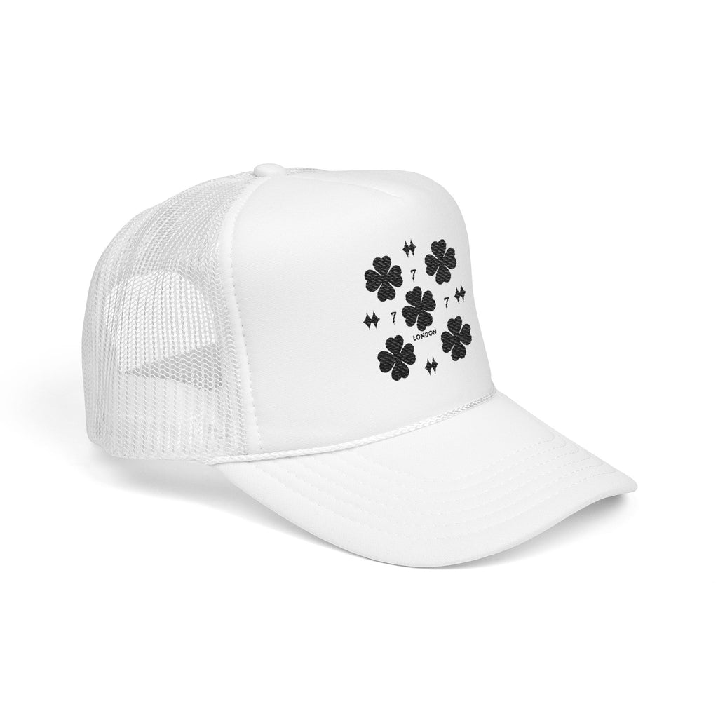 Black Embroidered Clover Lucky Hat
