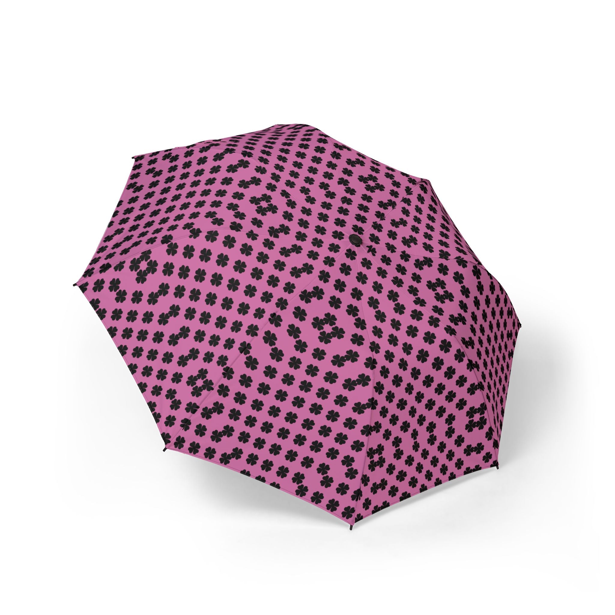 Foldable Umbrella — Pink Plaid Dot Pattern,Travel Umbrella