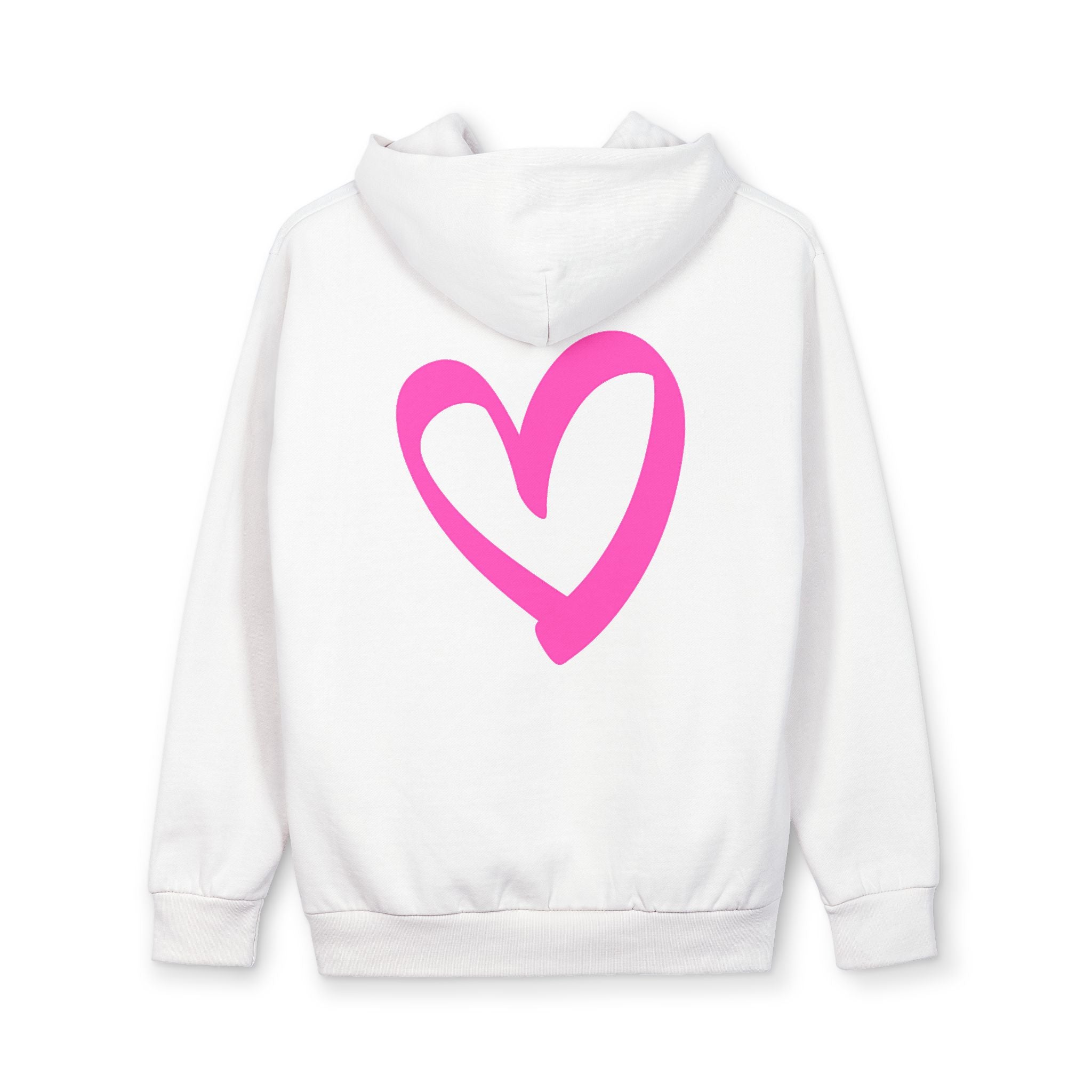 Unisex Pink Heart Hoodie