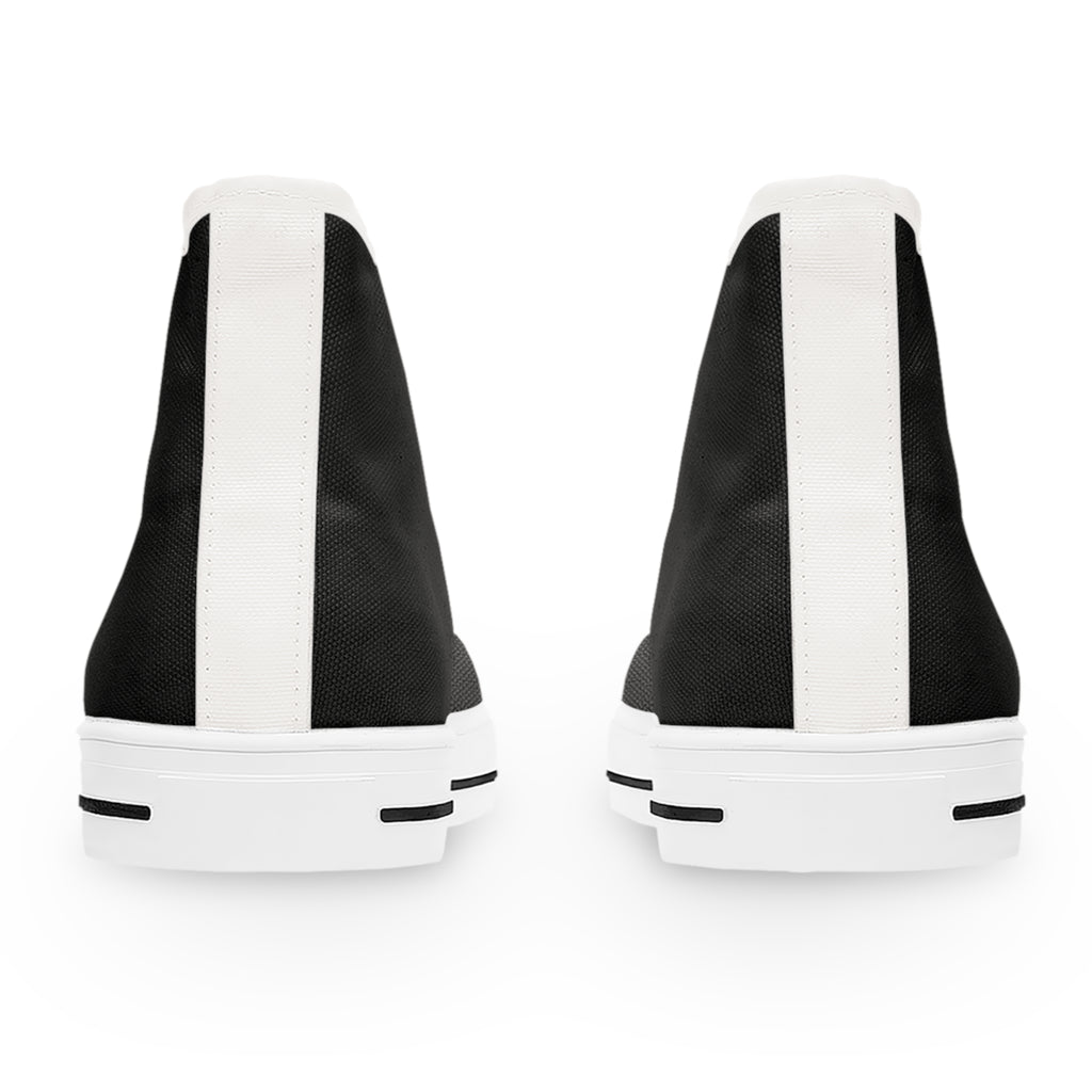 Classic Black High-Top Sneakers — Women's Casual Canvas Shoes