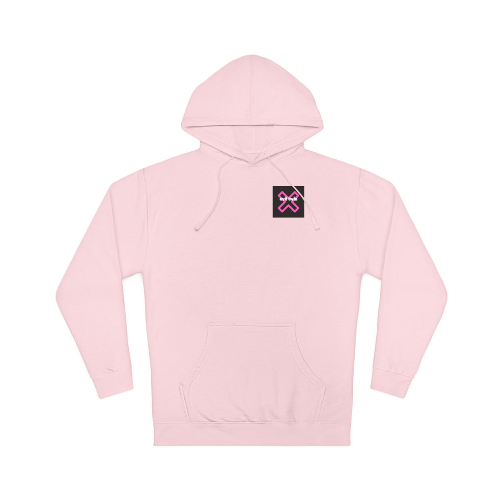 Women Hooded Pink Pullover Hoodie