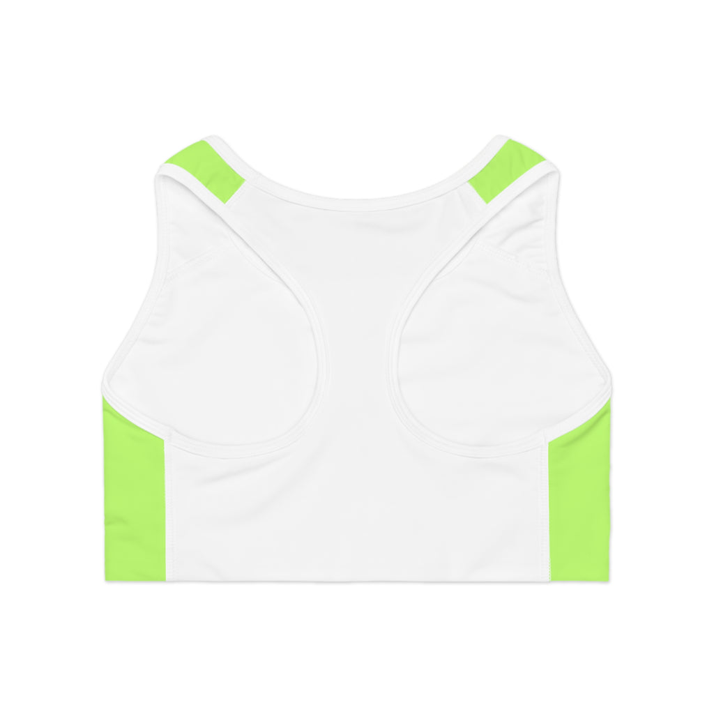 Neon Green 'SEXY' Sports Bra — Bold Activewear Crop Top