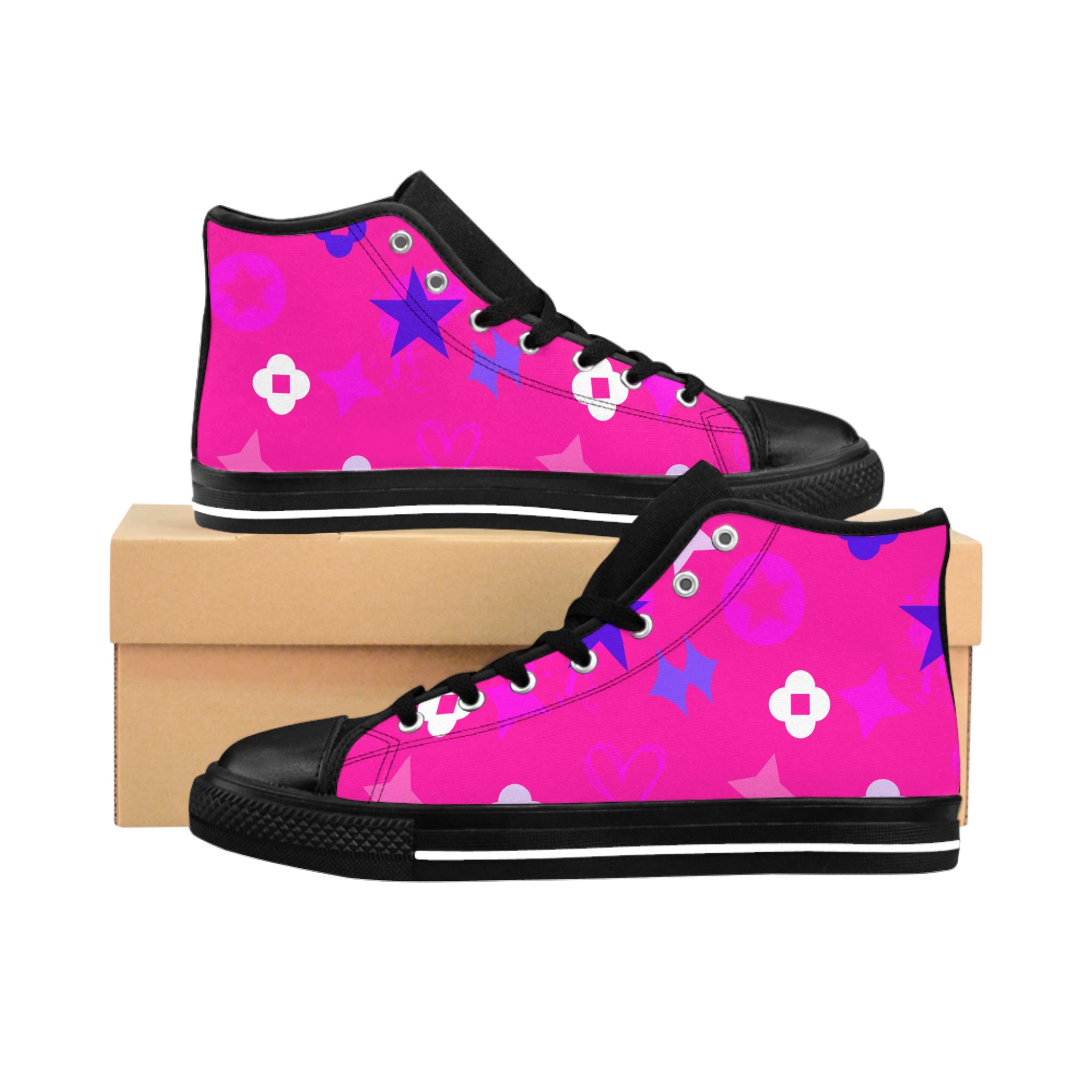 Vibrant Floral High-Top Sneakers for Women