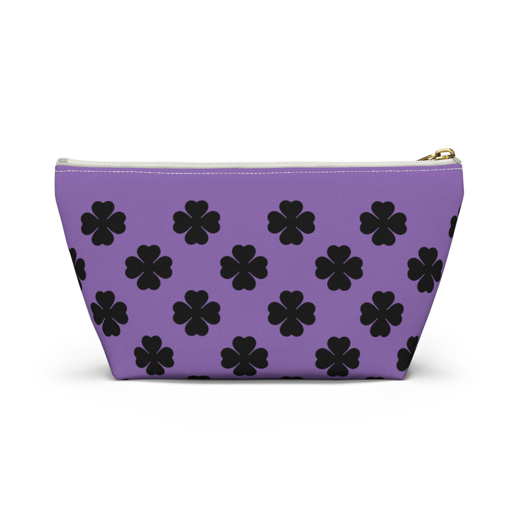 Purple Clover Pattern Accessory Makeup & Travel Organizer