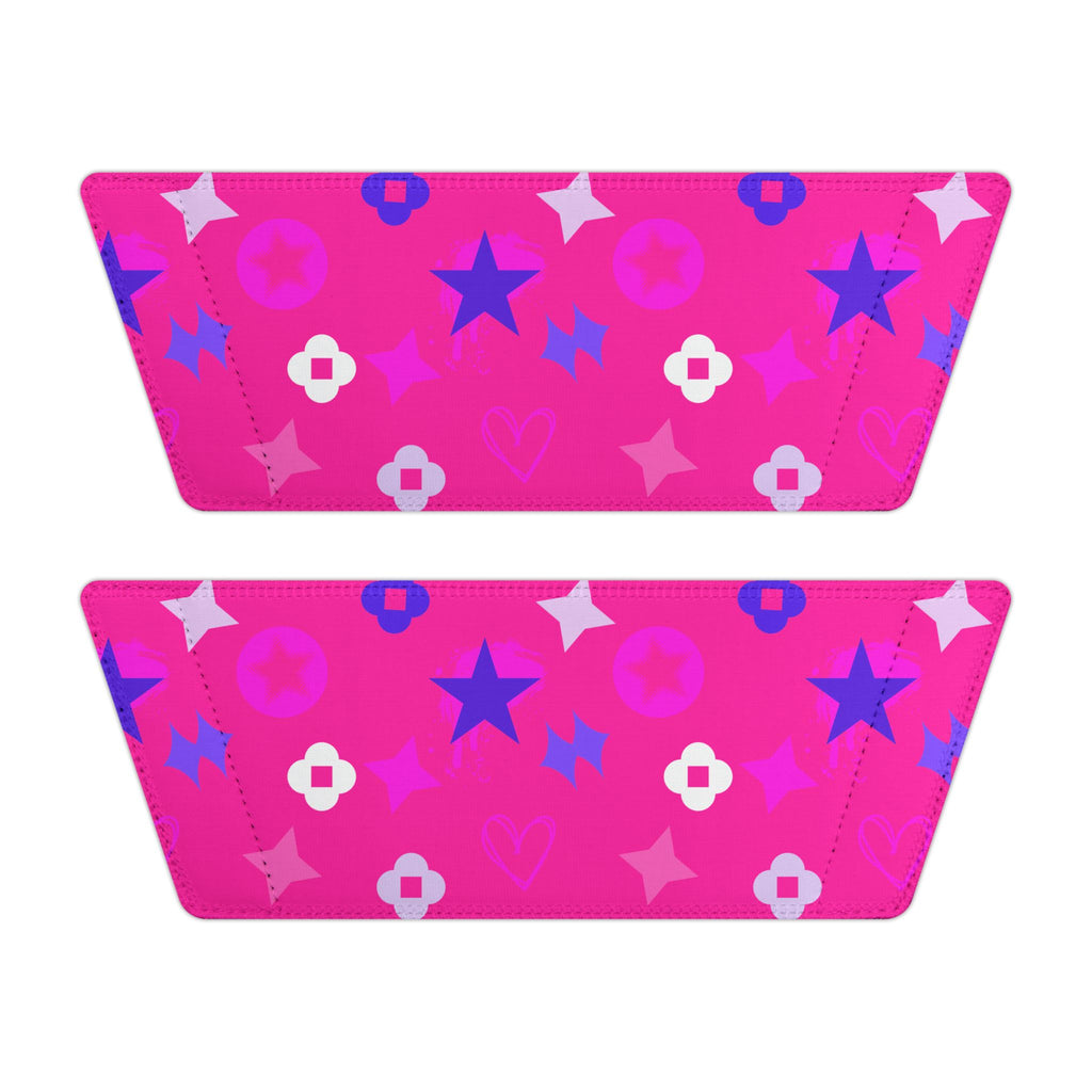 Women Slide Sandals — Pink Stars Removable- Pink Striped Strap Slides