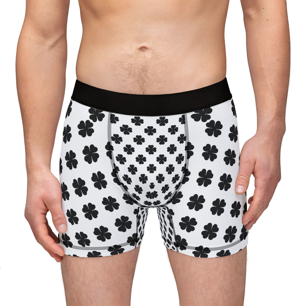Men's Boxer Briefs — Black Clover All-Over Print Comfortable Underwear