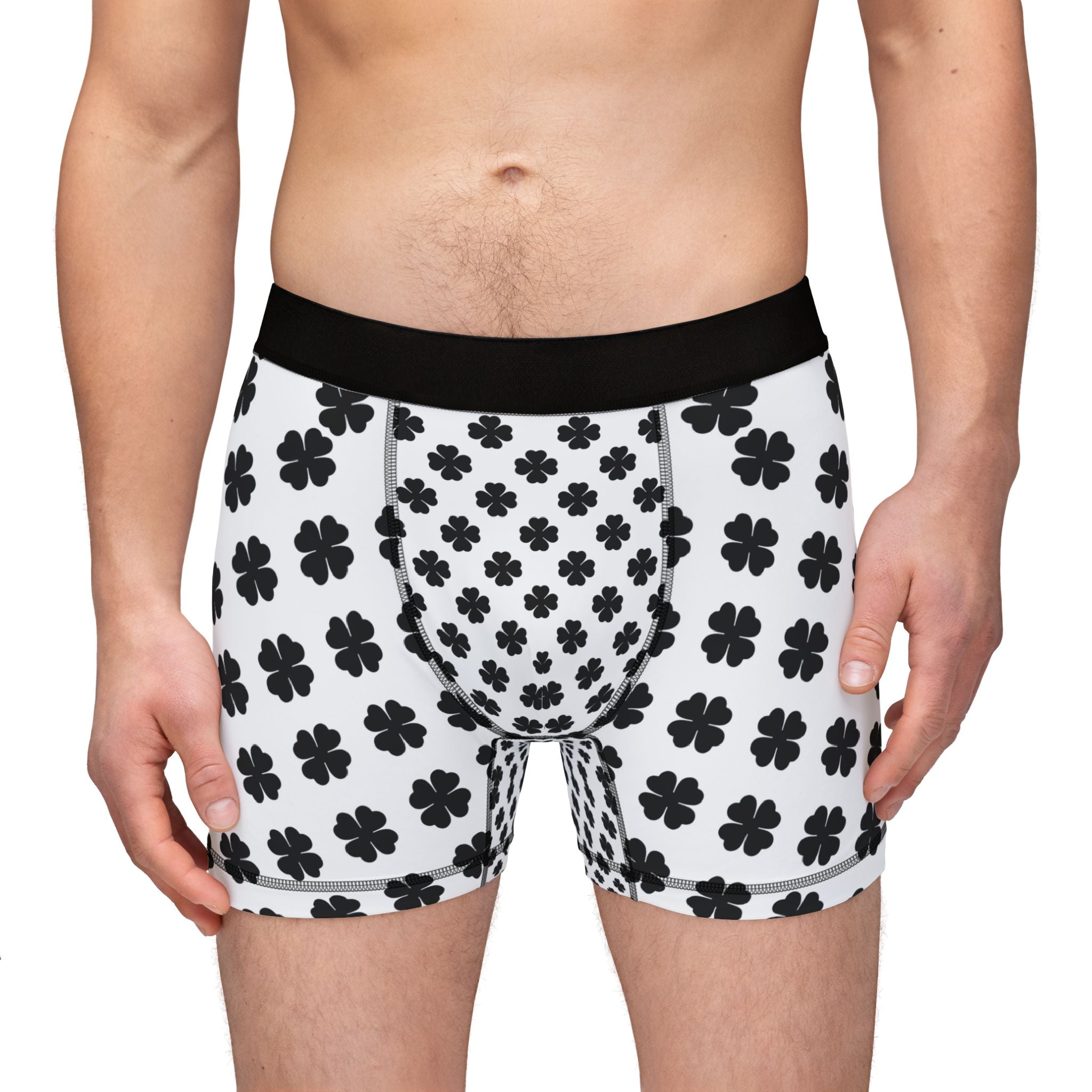 Men's Boxer Briefs — Black Clover All-Over Print Comfortable Underwear