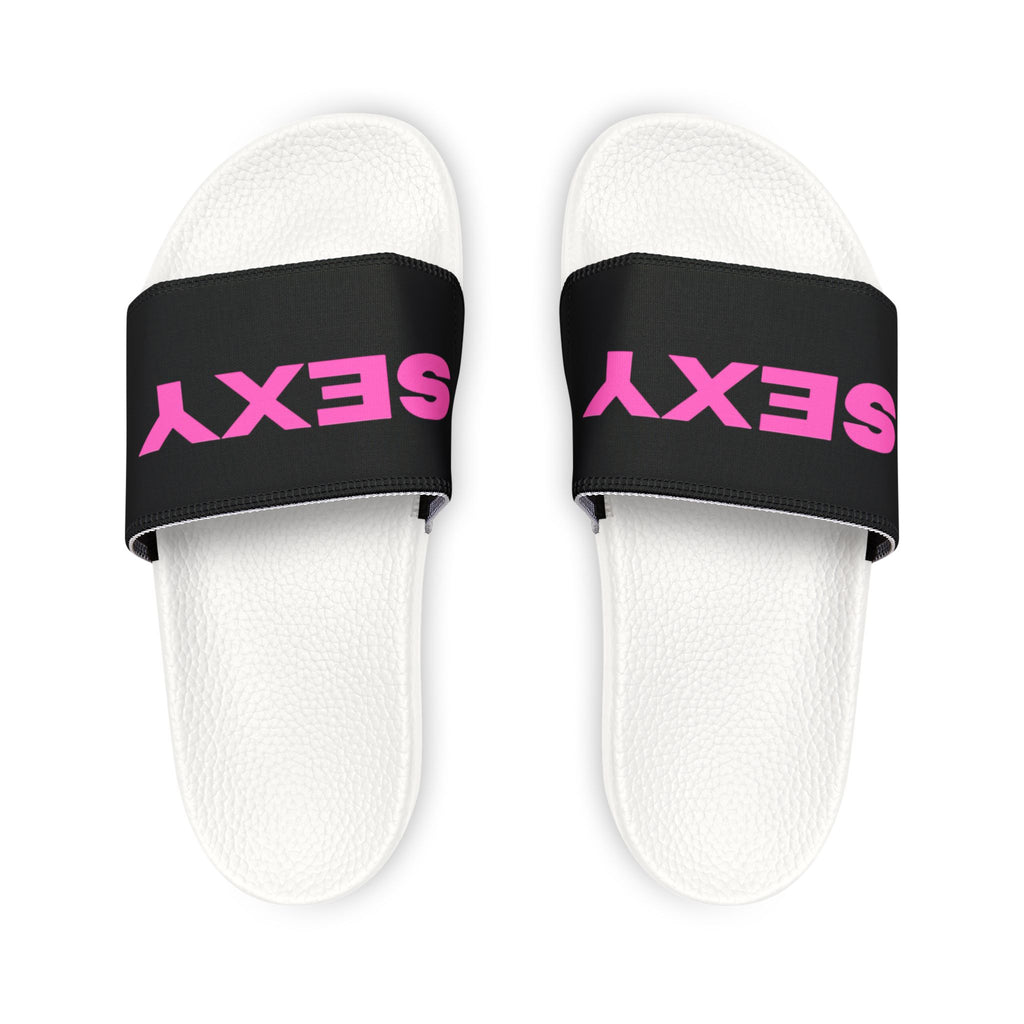 Women's 'SEXY' White Slide Sandals — Removable Strap Casual Pool & Beach Slides