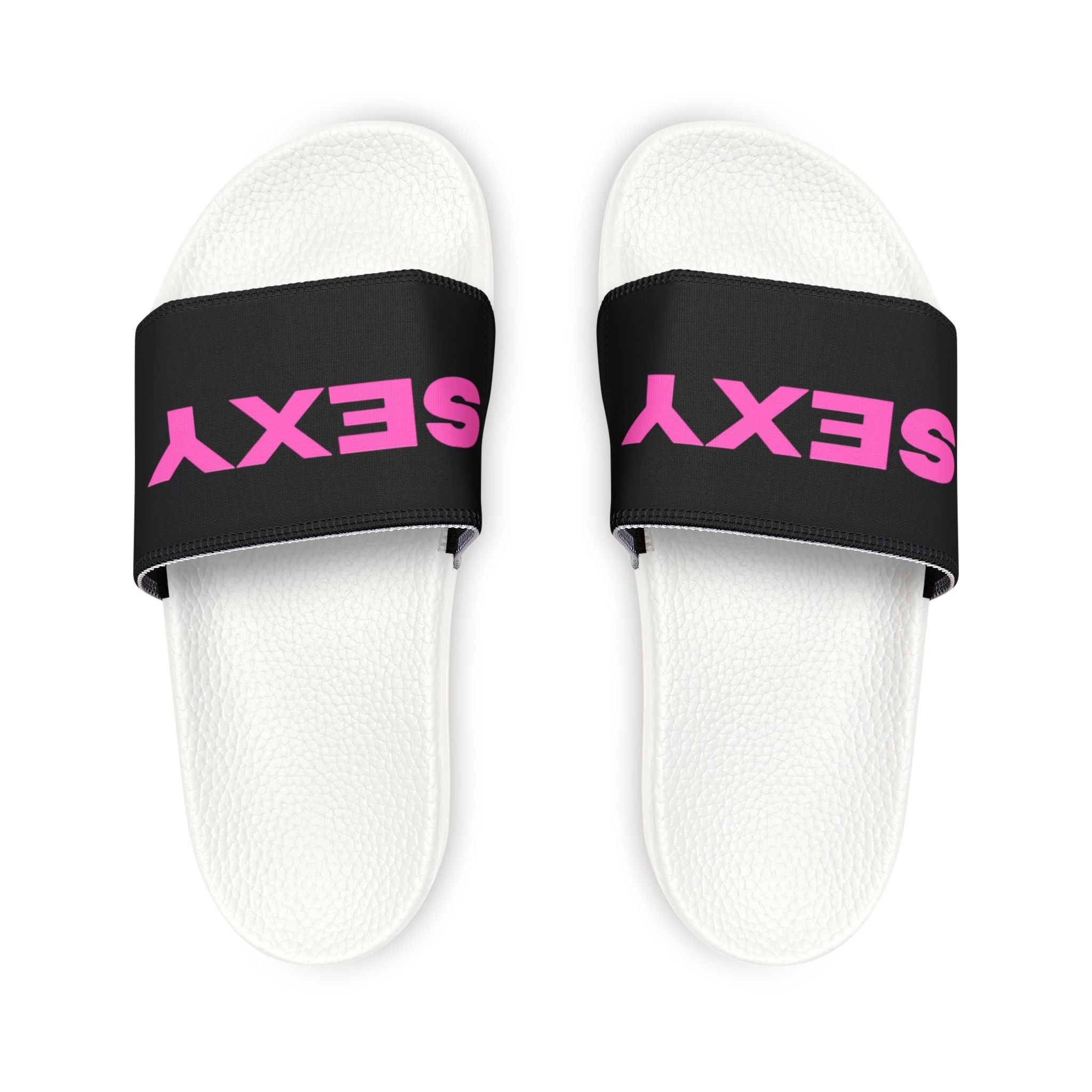 Women's 'SEXY' White Slide Sandals — Removable Strap Casual Pool & Beach Slides