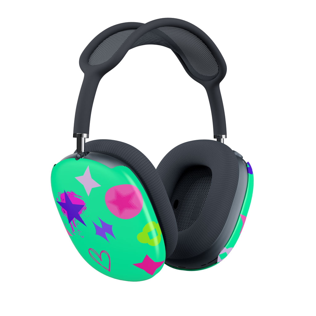 AirPods Max Shell Case — Neon Stars & Hearts Protective Cover