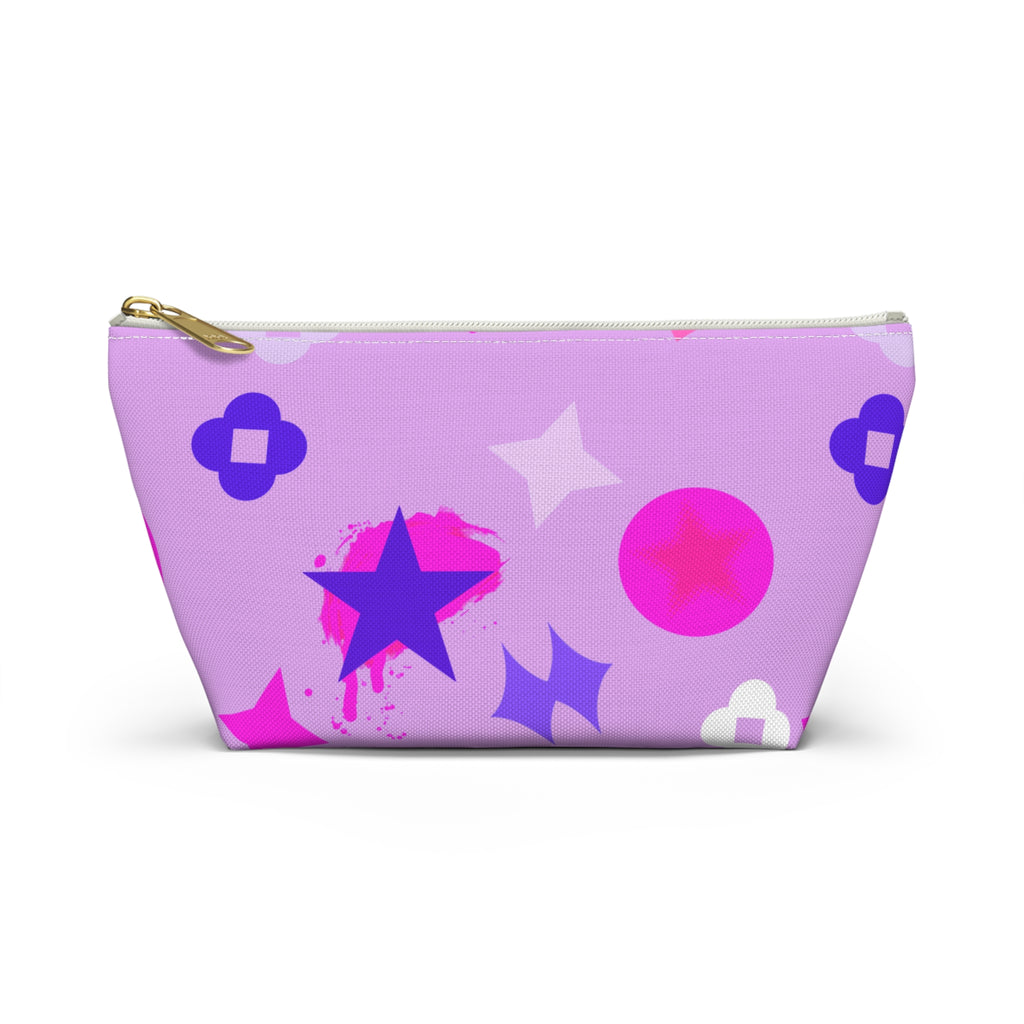 Starburst Purple Accessory Pouch — T‑Bottom Makeup & Travel Zip Bag