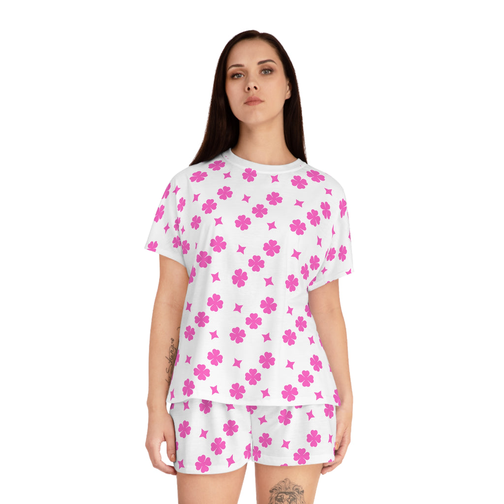 Copy of Pink Clover Women's Pajama Set — Short Sleeve Top & Shorts Sleepwear