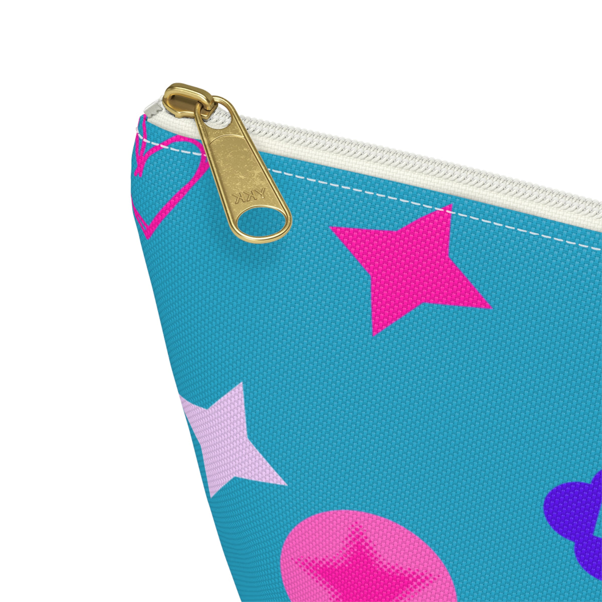 Blue Stars Accessory Pouch —  Pink Makeup Bag