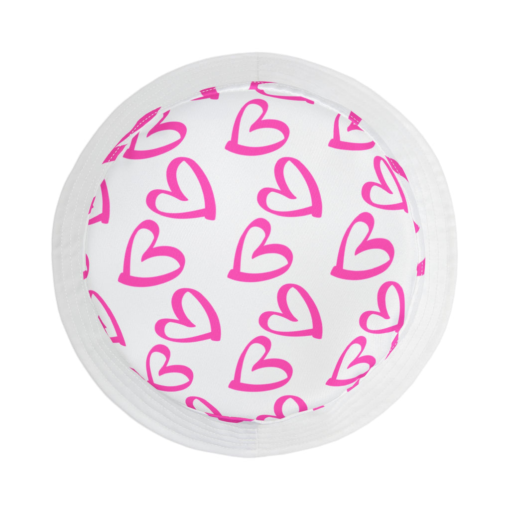 Pink Heart Bucket Hat — Summer Hat