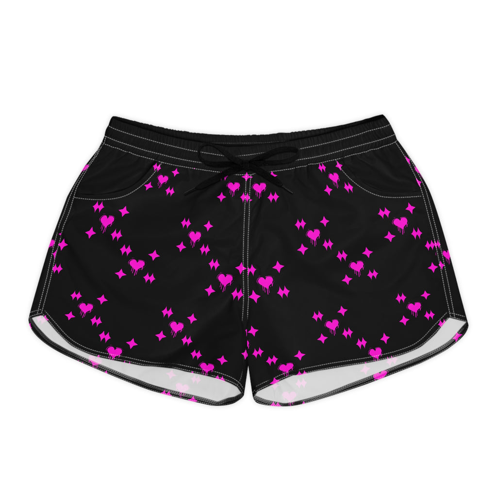 Butterfly Heart Lounge Shorts — Women's Cute Pink AOP Casual Shorts