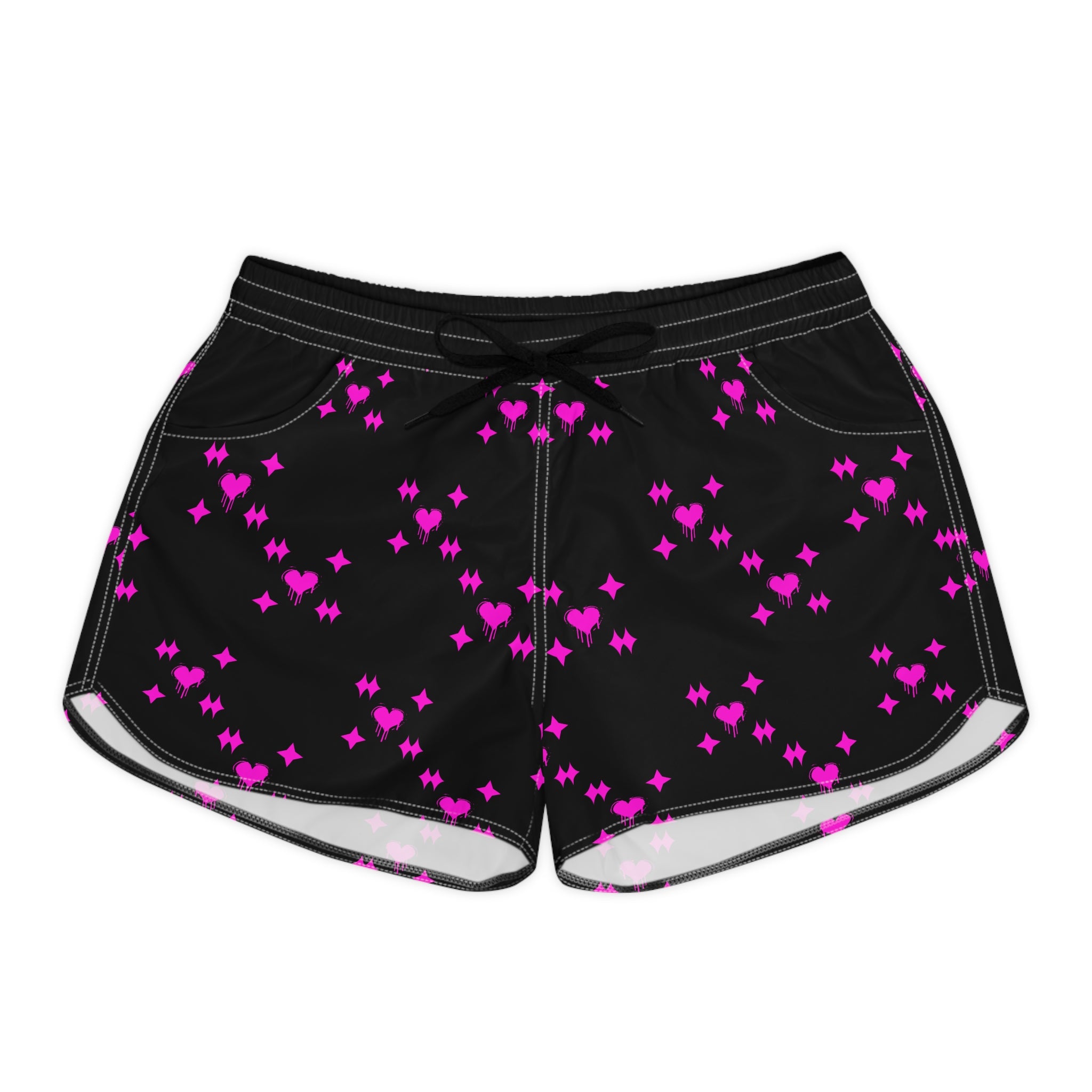 Butterfly Heart Lounge Shorts — Women's Cute Pink AOP Casual Shorts