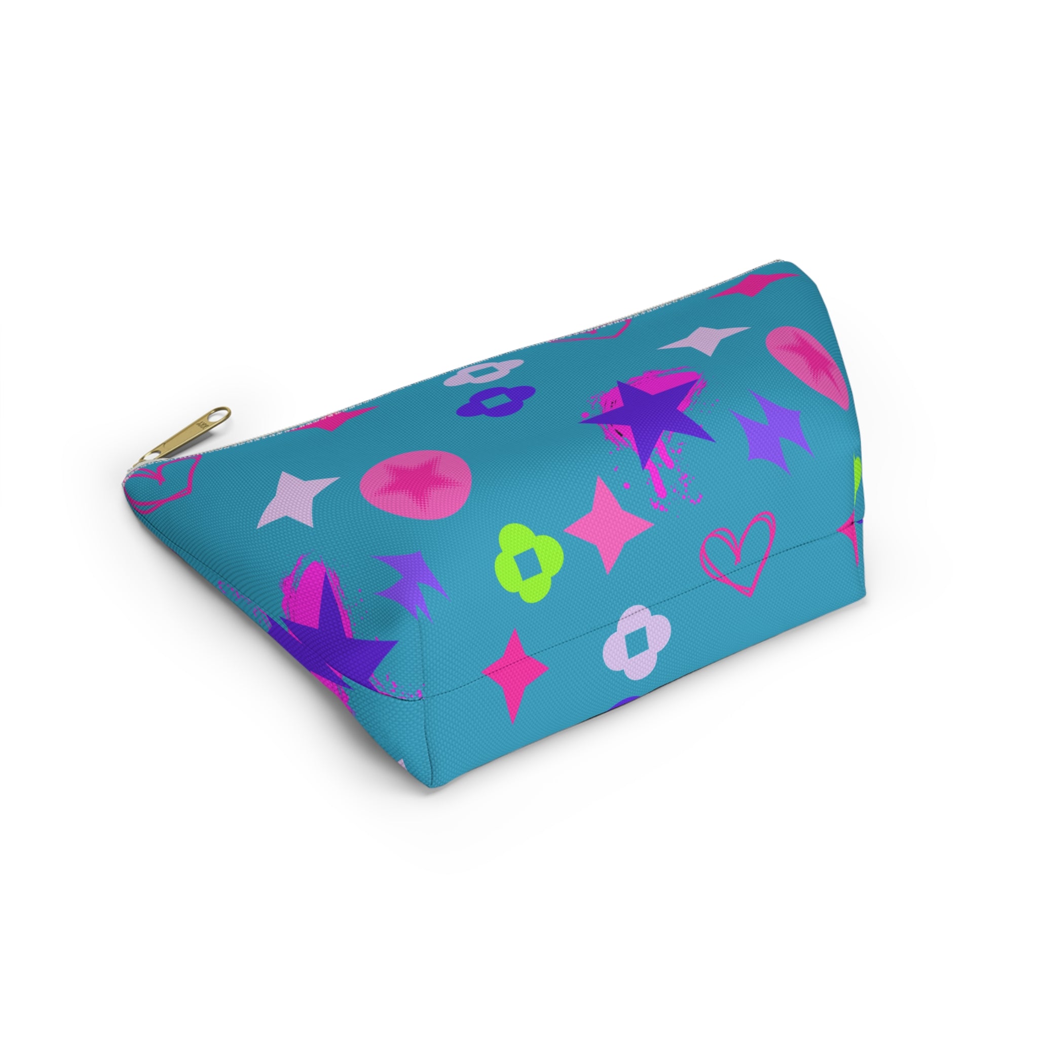 Blue Stars Accessory Pouch —  Pink Makeup Bag