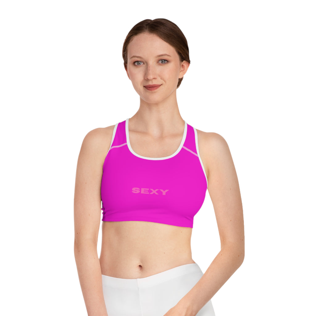 'SEXY'  Pink Sports Bra — Bold Activewear Crop Top
