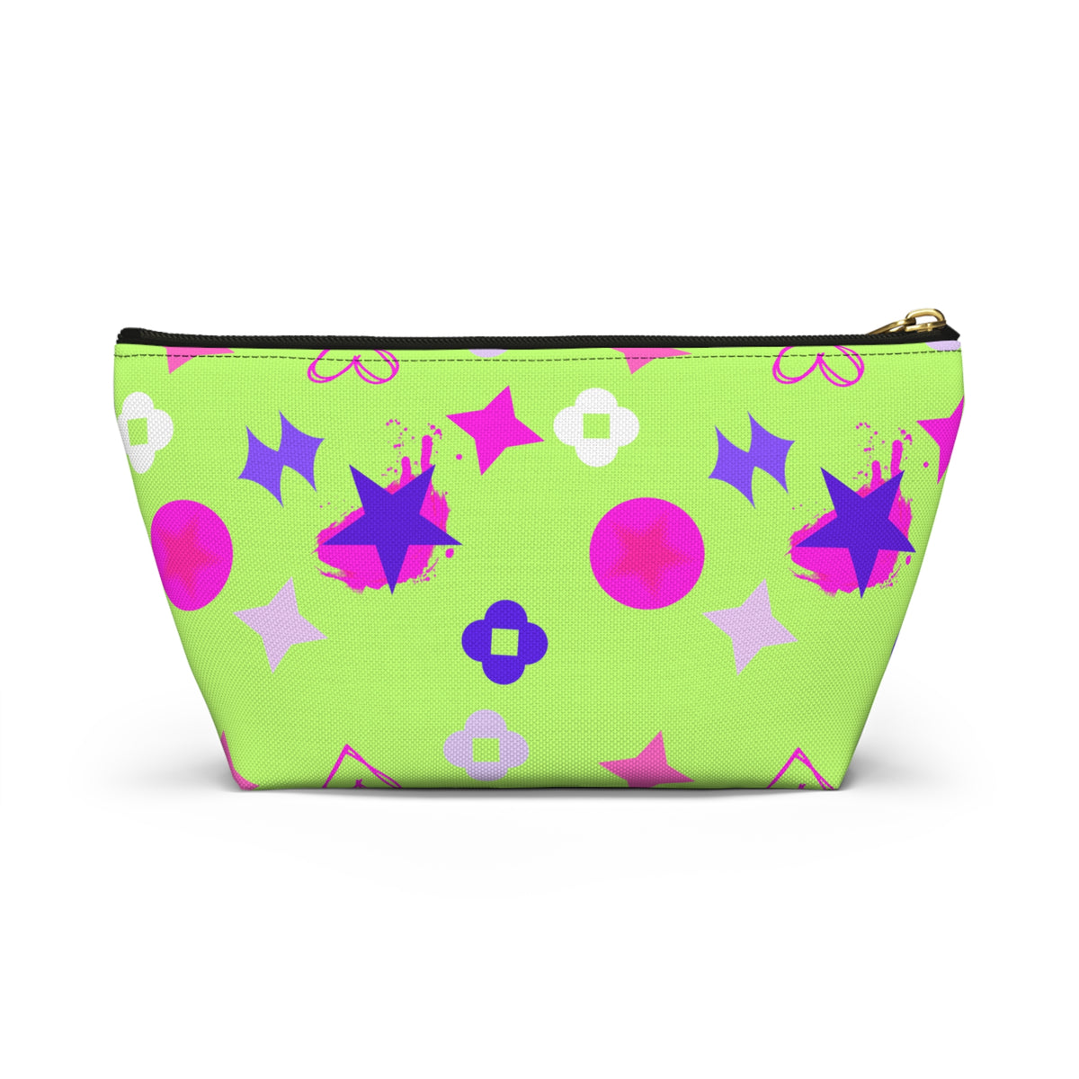 Lime Green Clover Pattern Accessory Makeup & Travel Organizer