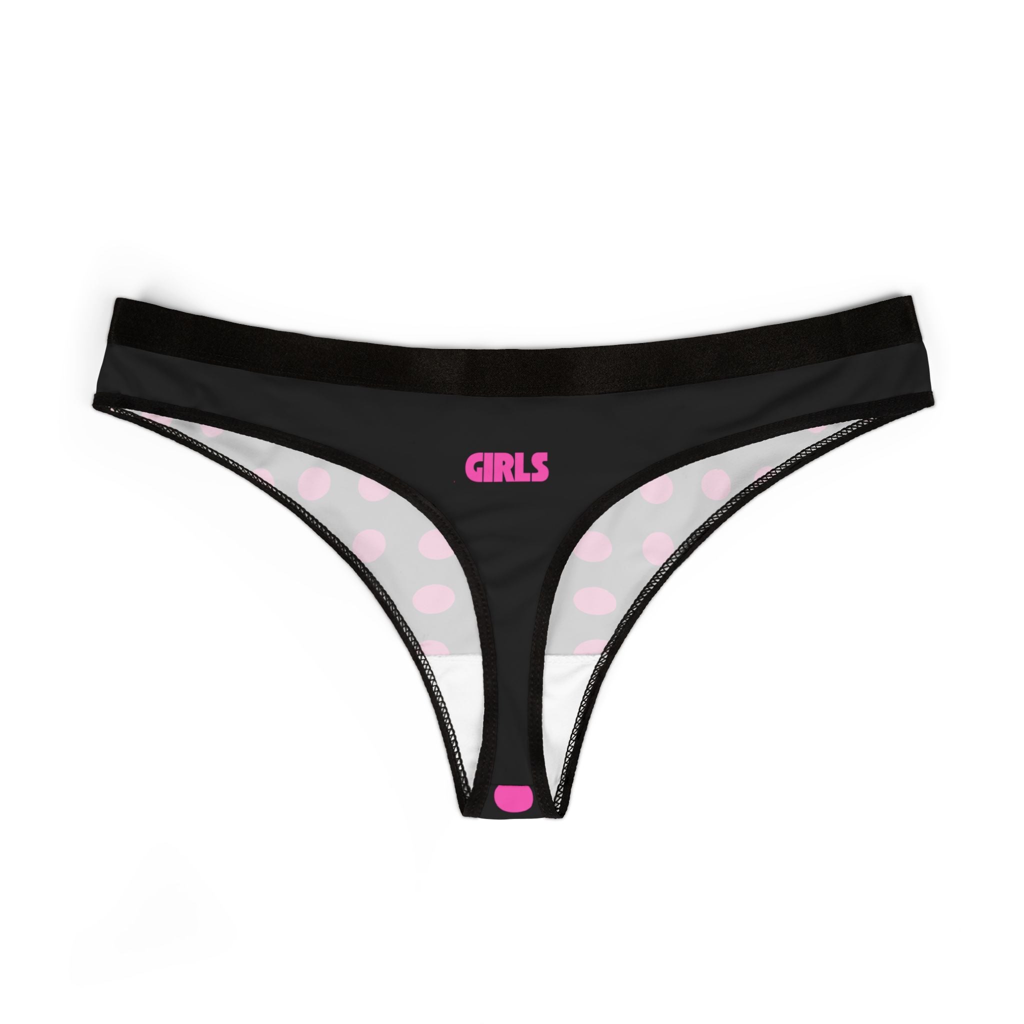 Girls Pink Thong Black  — Women's Cheeky Bikini Underwear