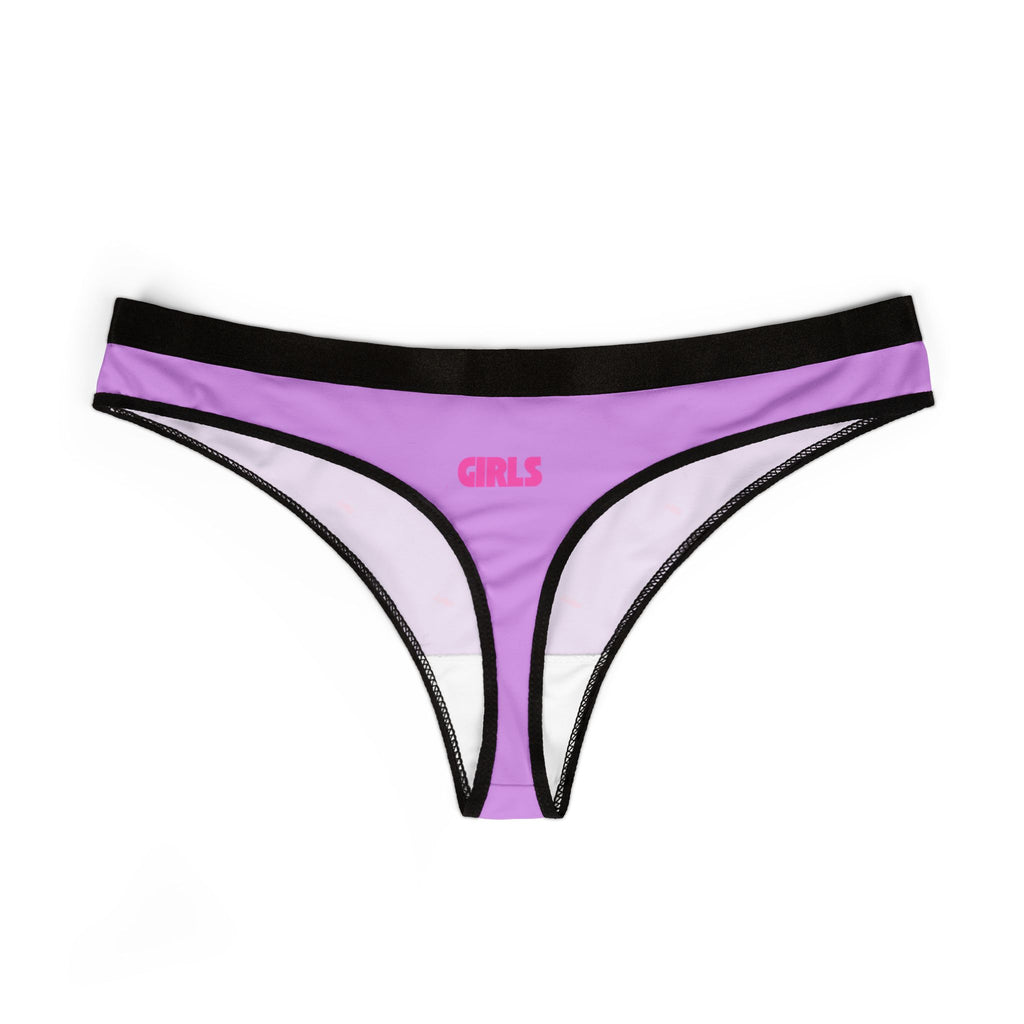 Lilac 'GIRLS' Women's Thong – Comfortable All-Over Girls Print