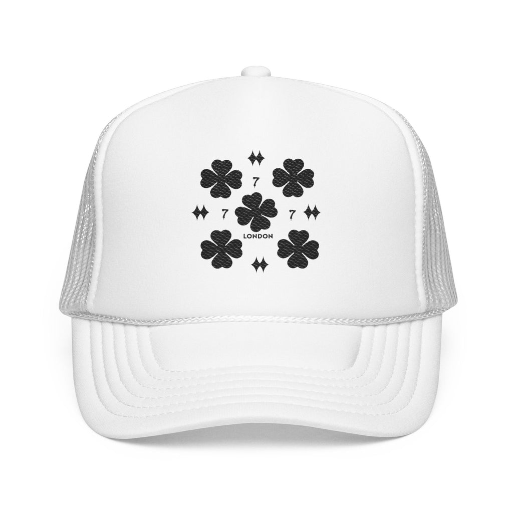 Black Embroidered Clover Lucky Hat