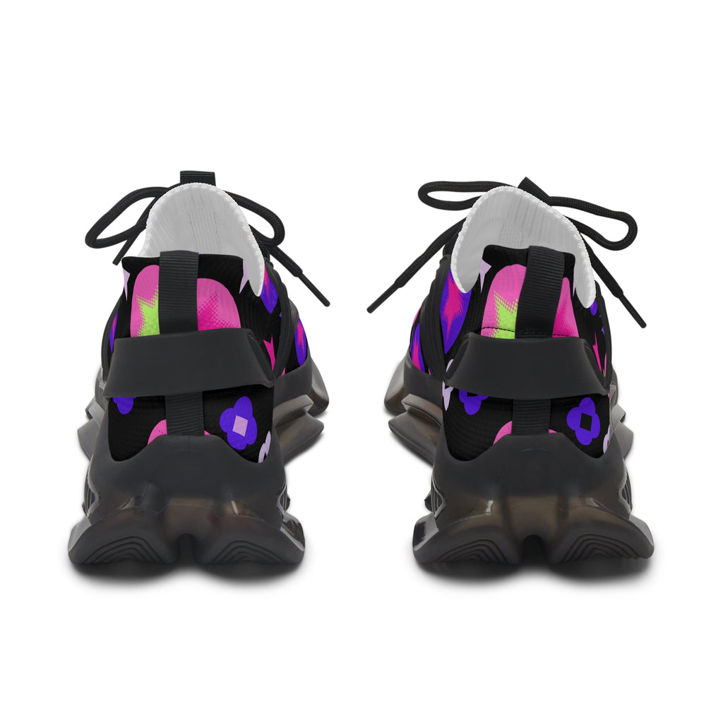 Black Women's Mesh Sneakers Purple-Lightweight Athletic Shoes