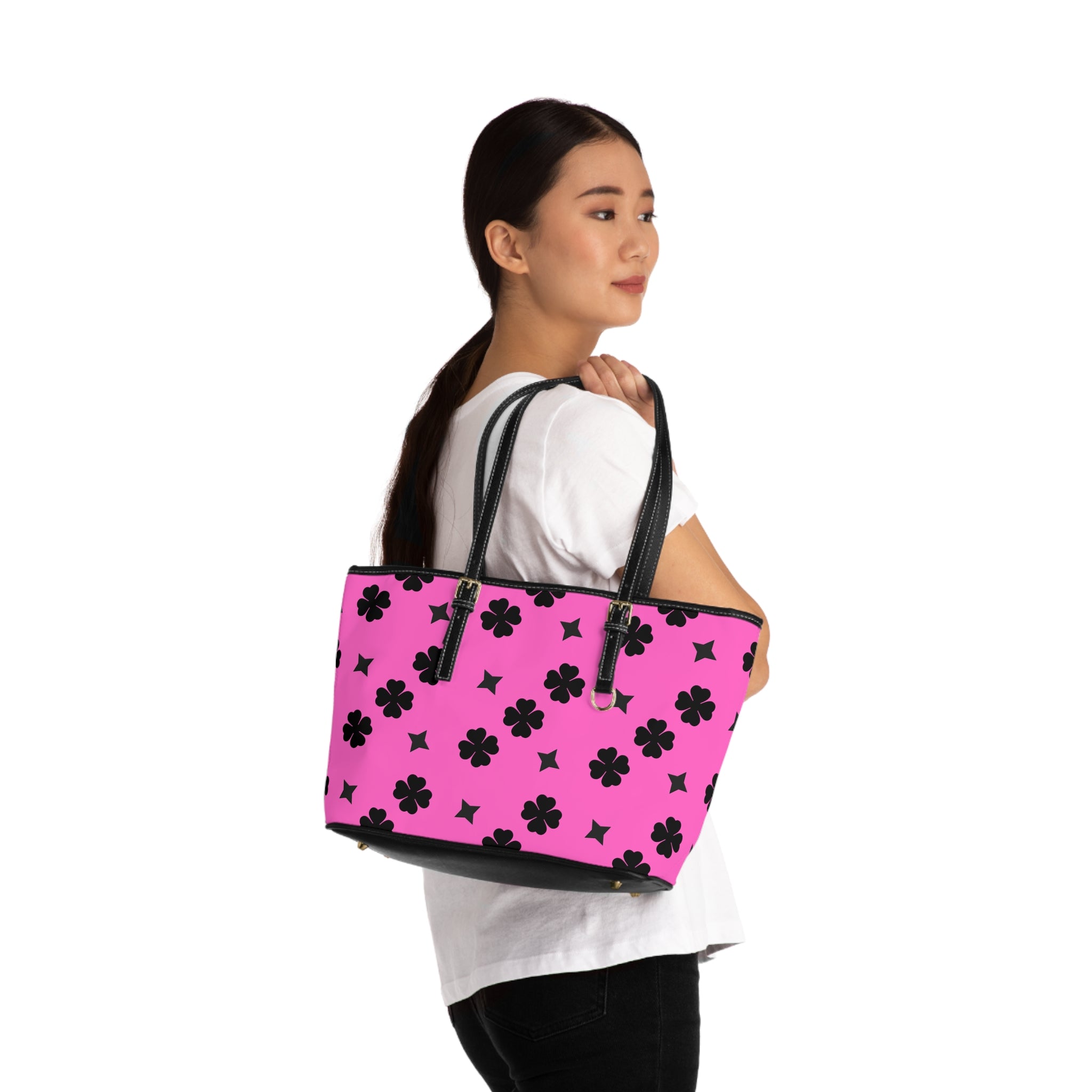 Pink  Lucky Leather Shoulder Bag