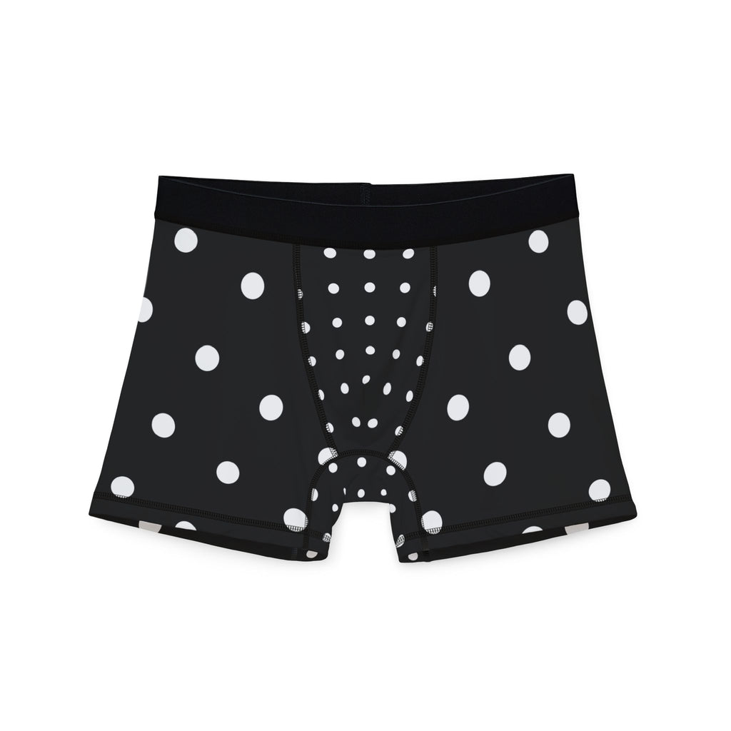Polka Dot Boxer Briefs — Black & White All-Over-Print Men’s Underwear