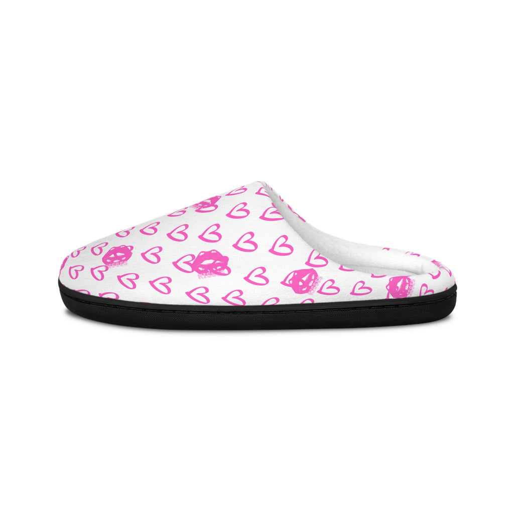 Slippers — Pink  Hearts Women's Indoor Slippers