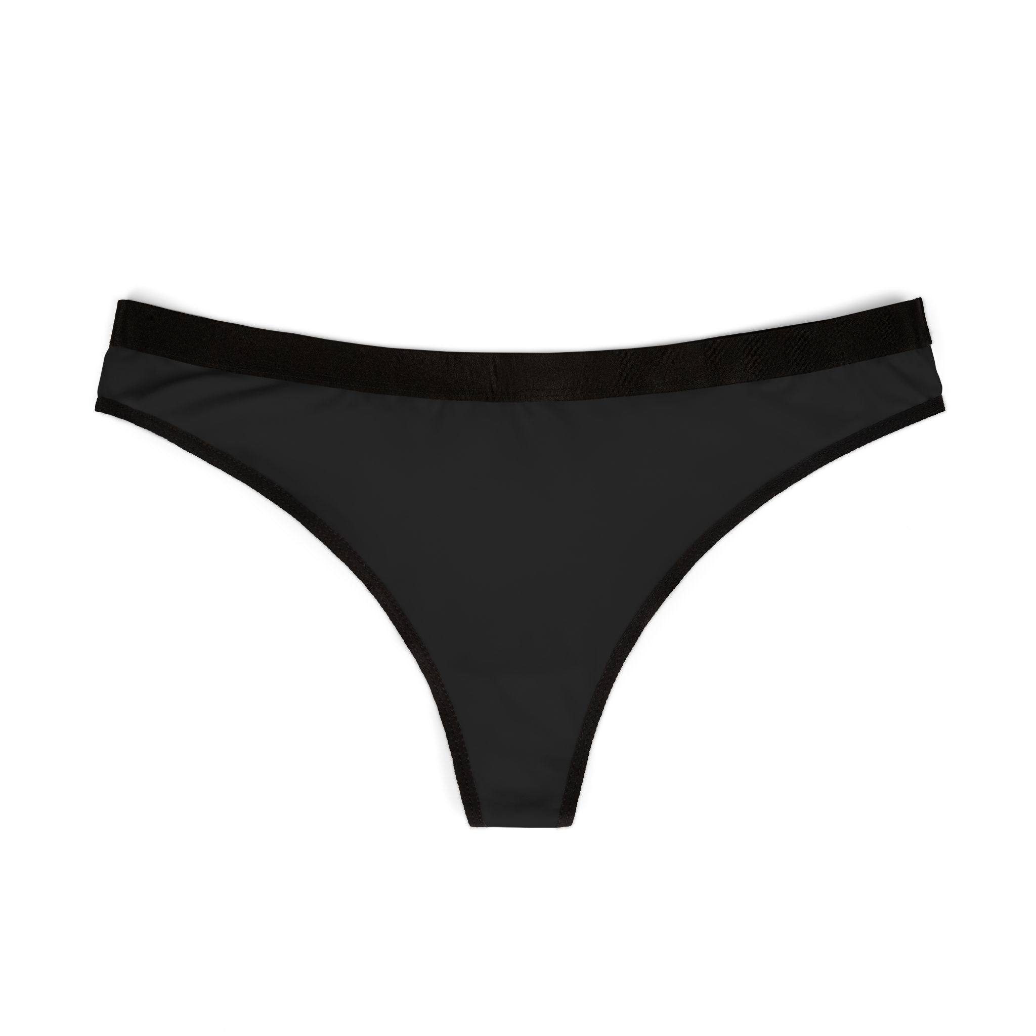 Girls Pink Love Thong Black  — Women's Cheeky Bikini Underwear Black