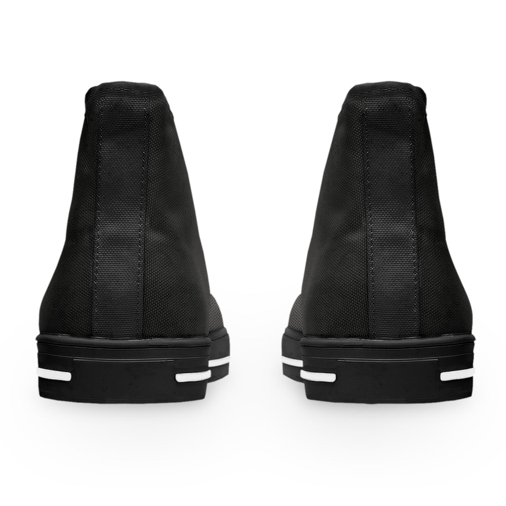 Classic Black High-Top Sneakers — Women's Casual Canvas Shoes