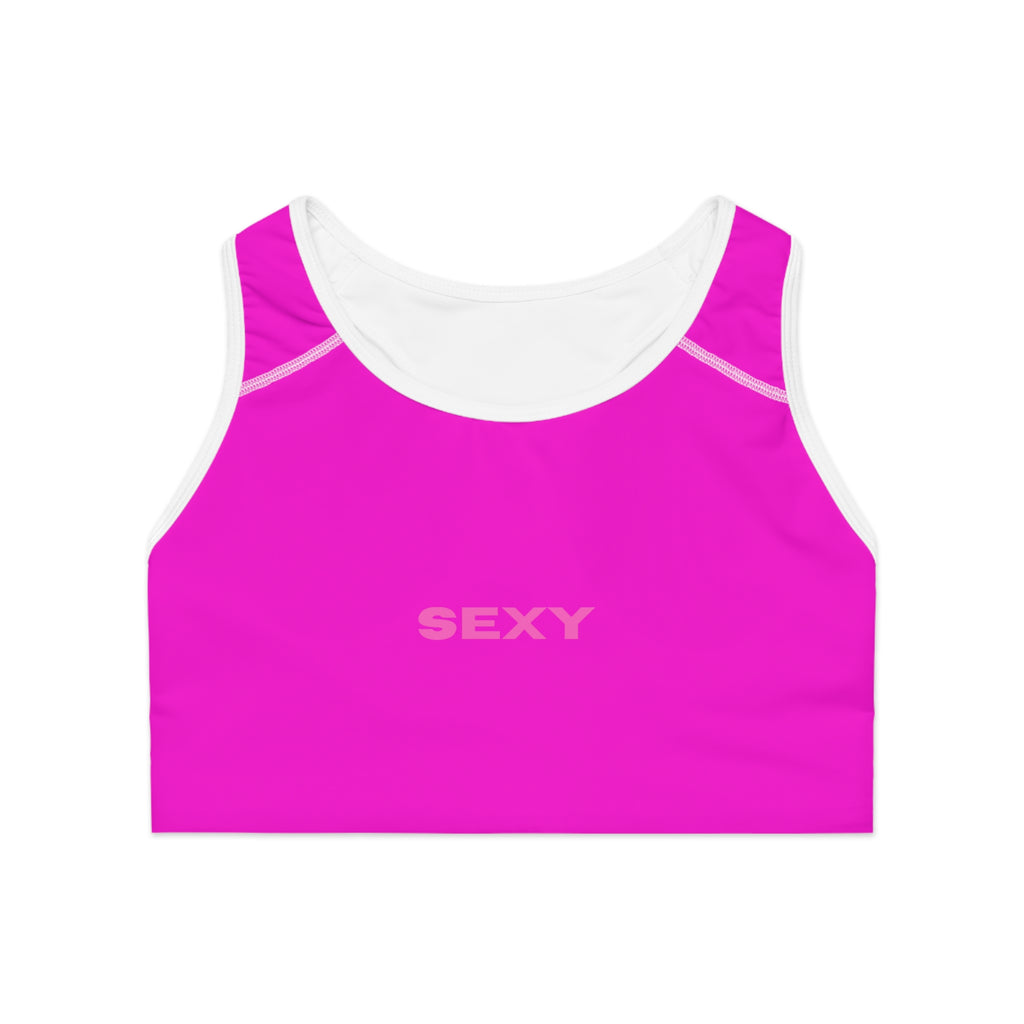 'SEXY'  Pink Sports Bra — Bold Activewear Crop Top