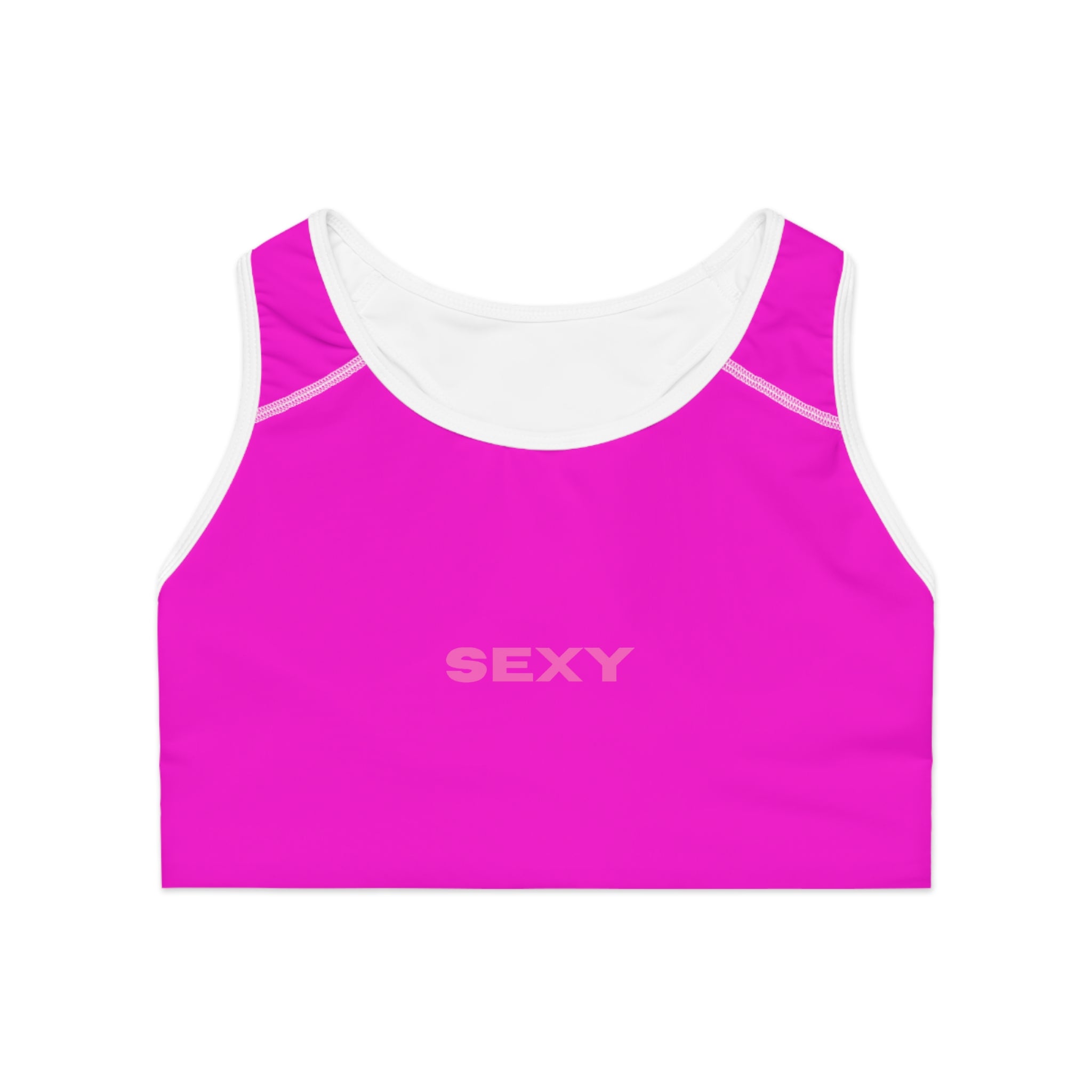 'SEXY'  Pink Sports Bra — Bold Activewear Crop Top