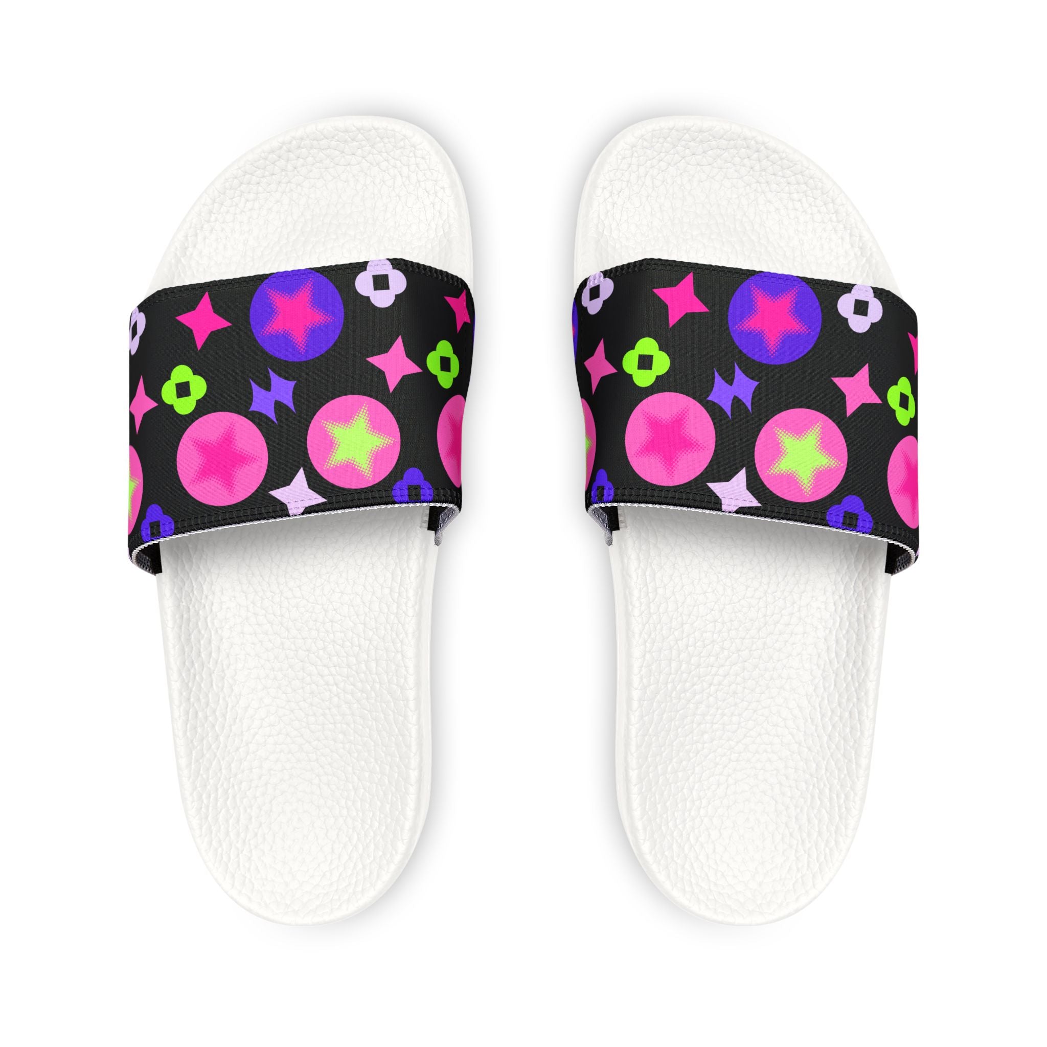Colorful Youth Sandals Playful Summer  BLk/Pink Stars