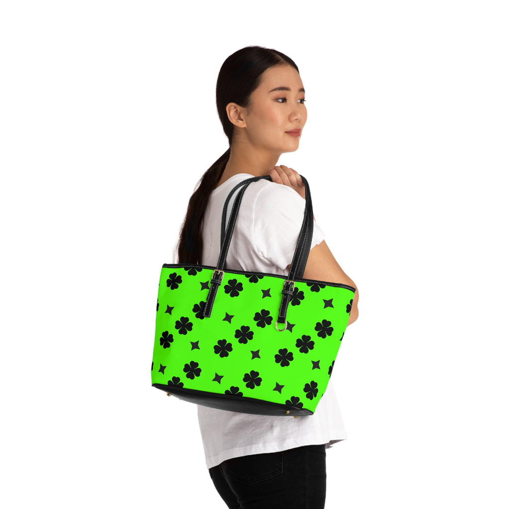 Lucky Leather Shoulder Bag Lime Green